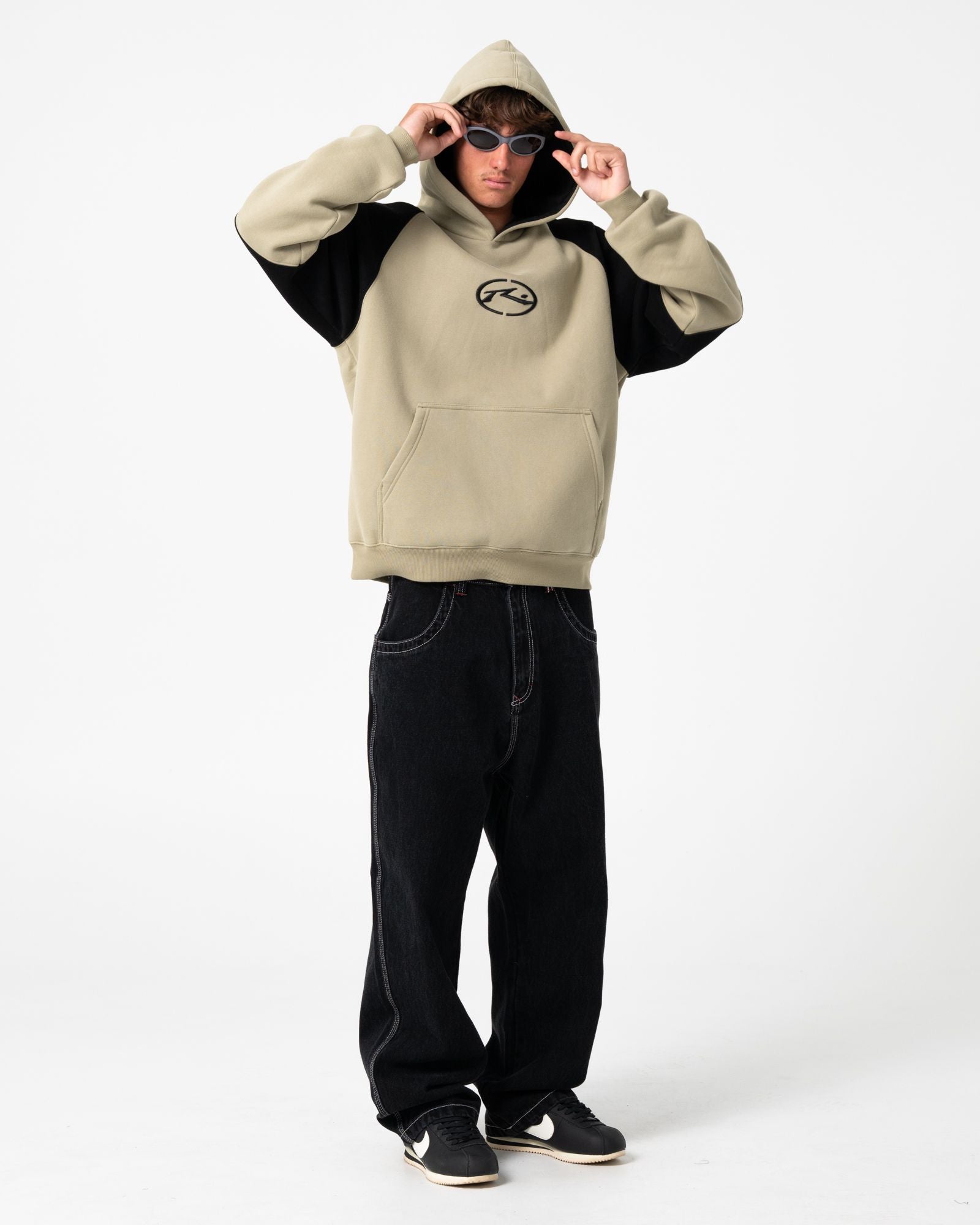 Mens Shesh Besh Hooded Jumper Abbey Stone - Image 5