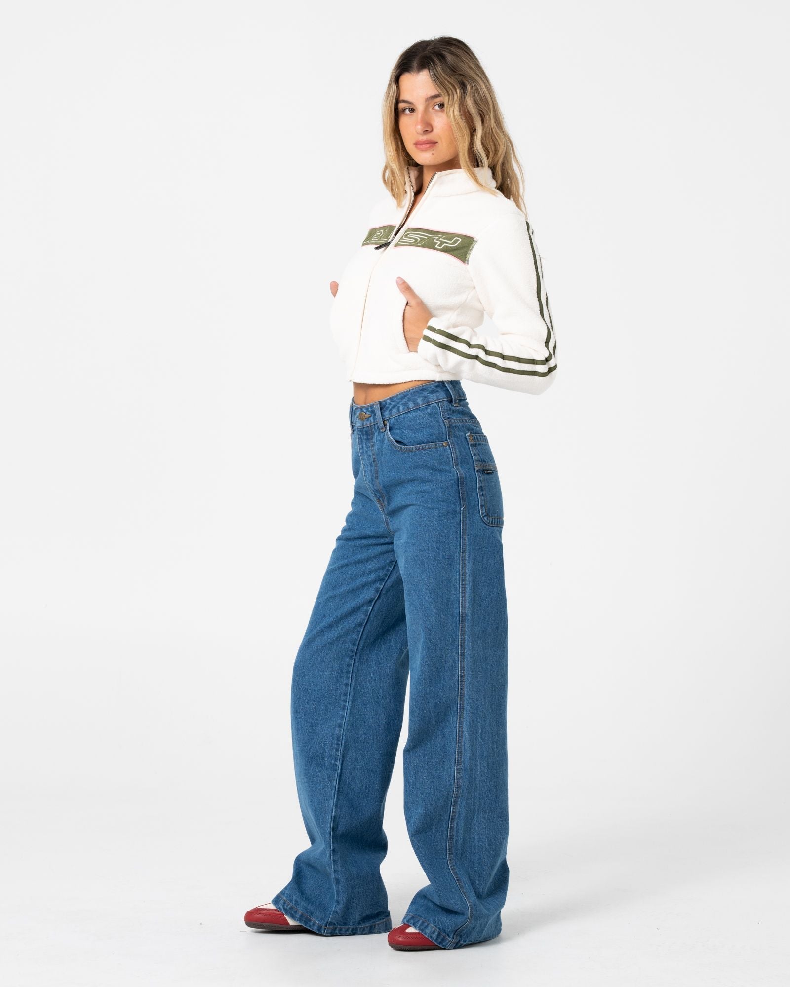 Womens Cyprus High Waist Wide Leg Denim Authentic Blue - Image 3