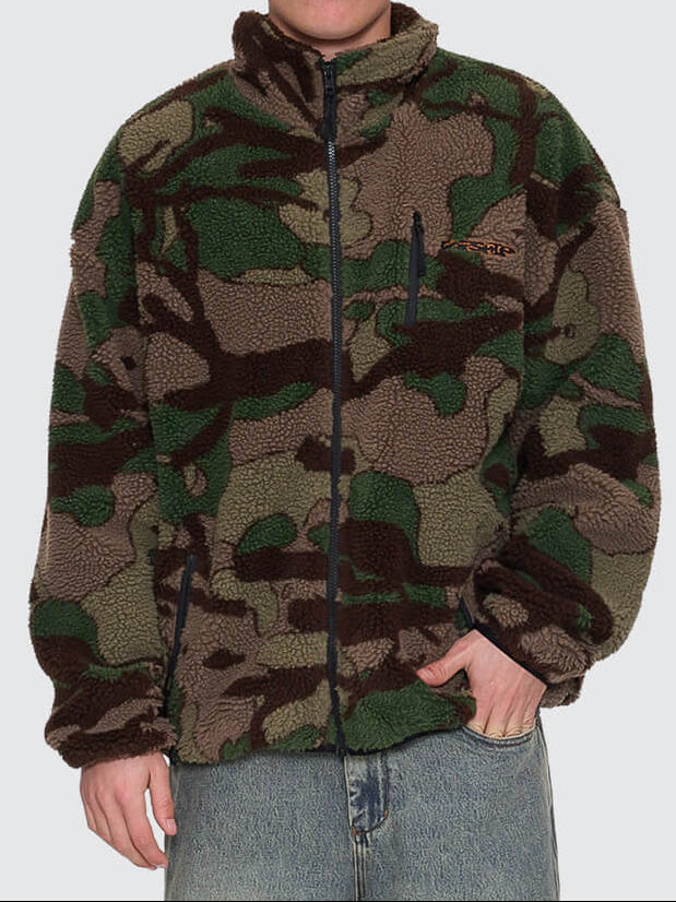 Plain Sight Sherpa Jacket Camo Green - Image 1