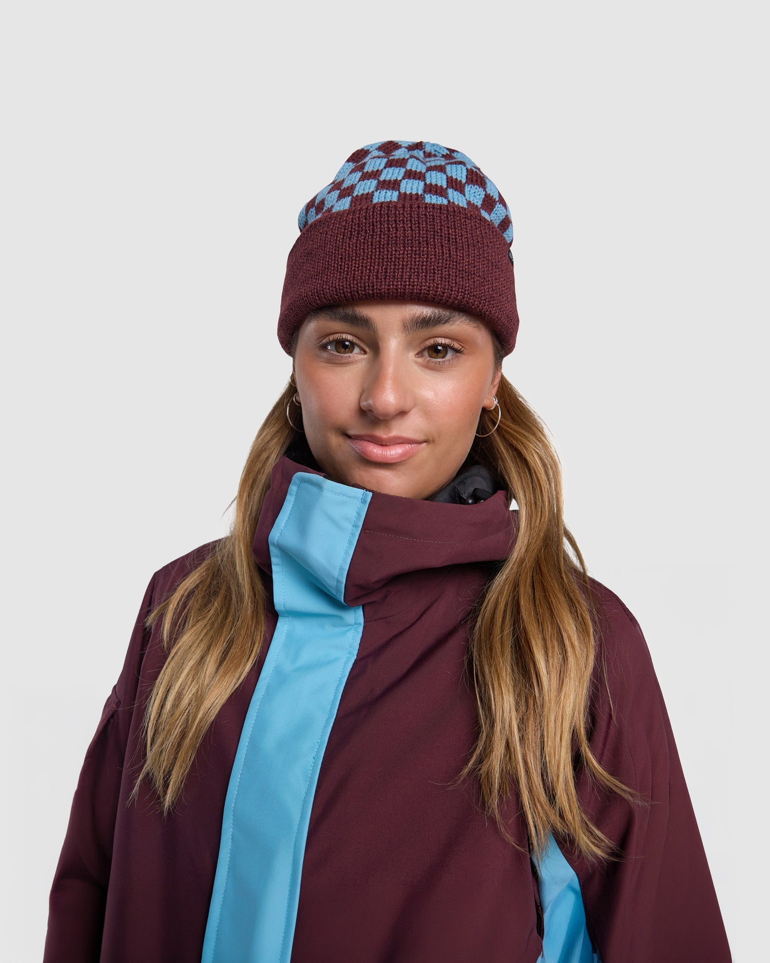 Womens Cosy Check Beanie