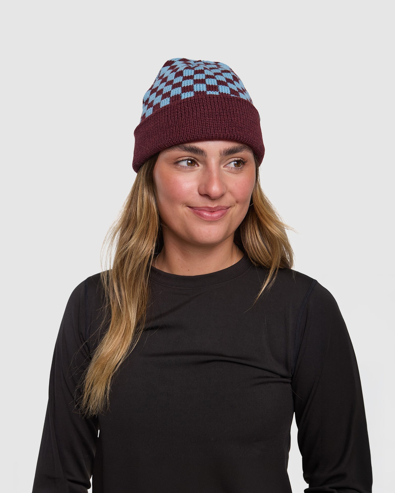 Womens Cosy Check Beanie