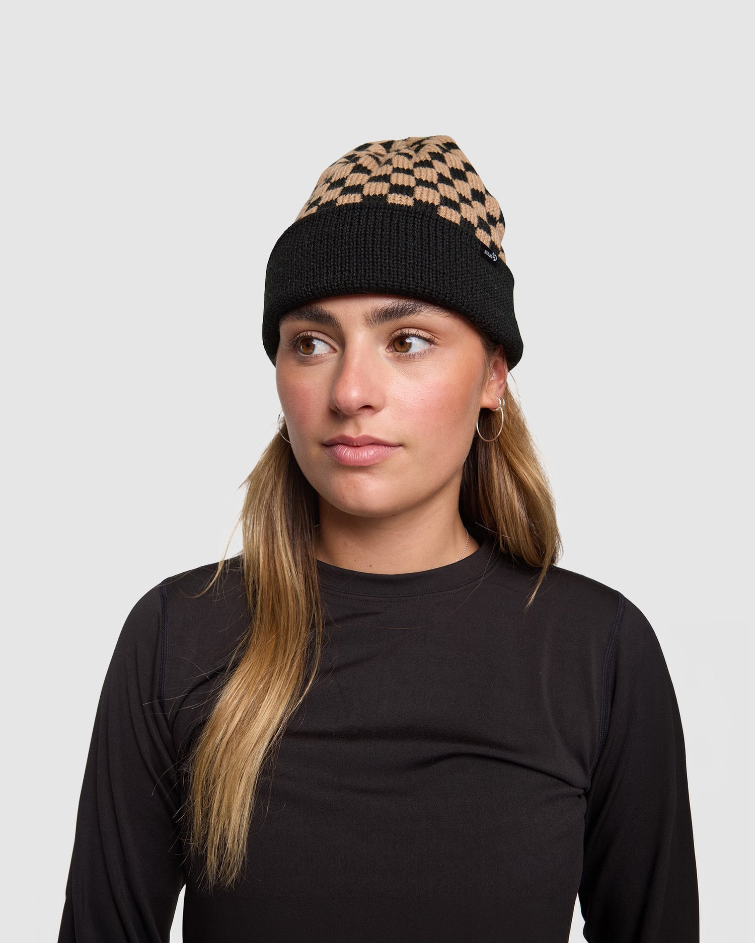 Womens Cosy Check Beanie