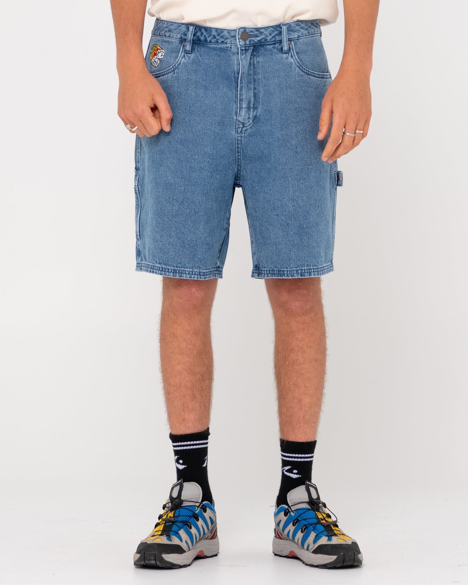 Rusty Dungaree Denim 20" Jort Middy Blue