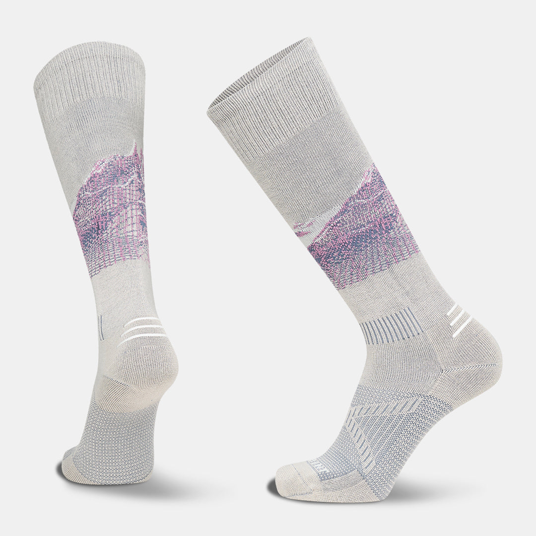 Elyse Saugstad Pro Series Zero Cushion Merino Snow Sock Silver Lining - Image 1