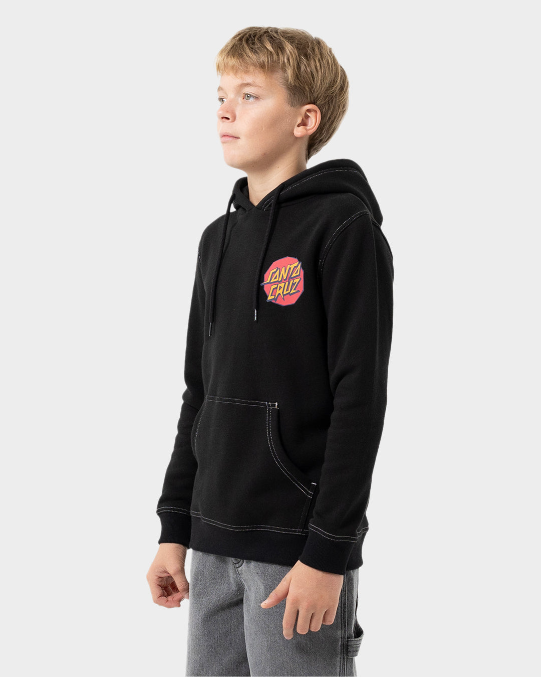 Kids Meek Scratched Slasher Hoodie Black - Image 5