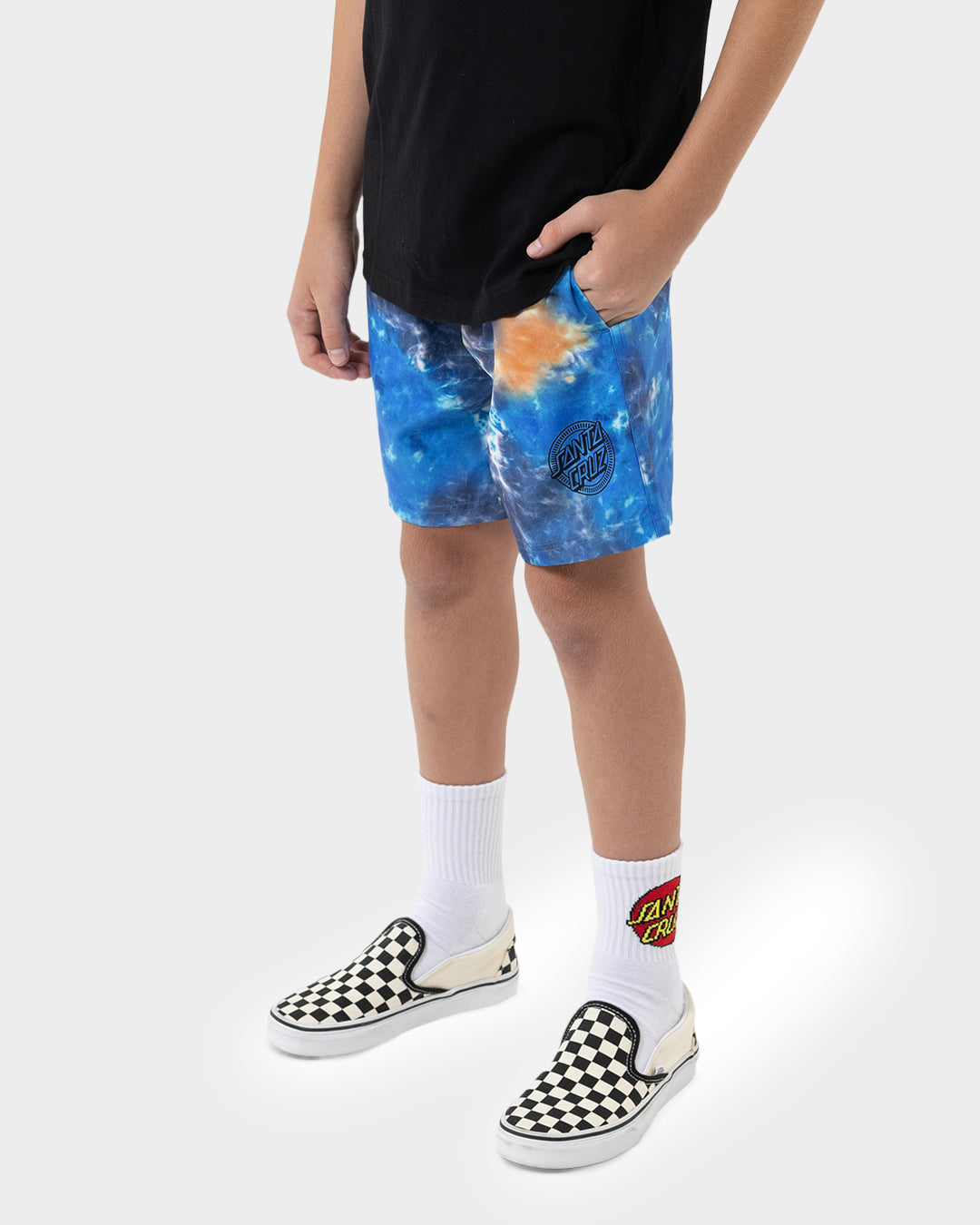 Kids Industrial Dot Mono Board Short Blue Tie Dye - Image 4
