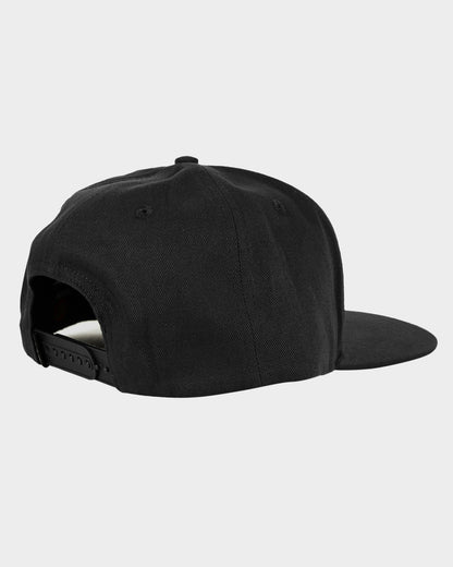 Classic Dot Patch Men's Snapback Flat Peak Cap Black