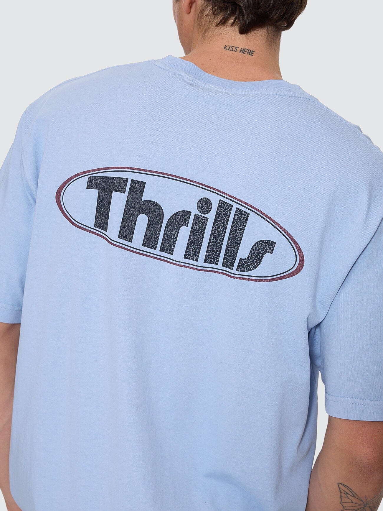 Mens Val For The Win Oversize Fit T Shirt Placid Blue - Image 3