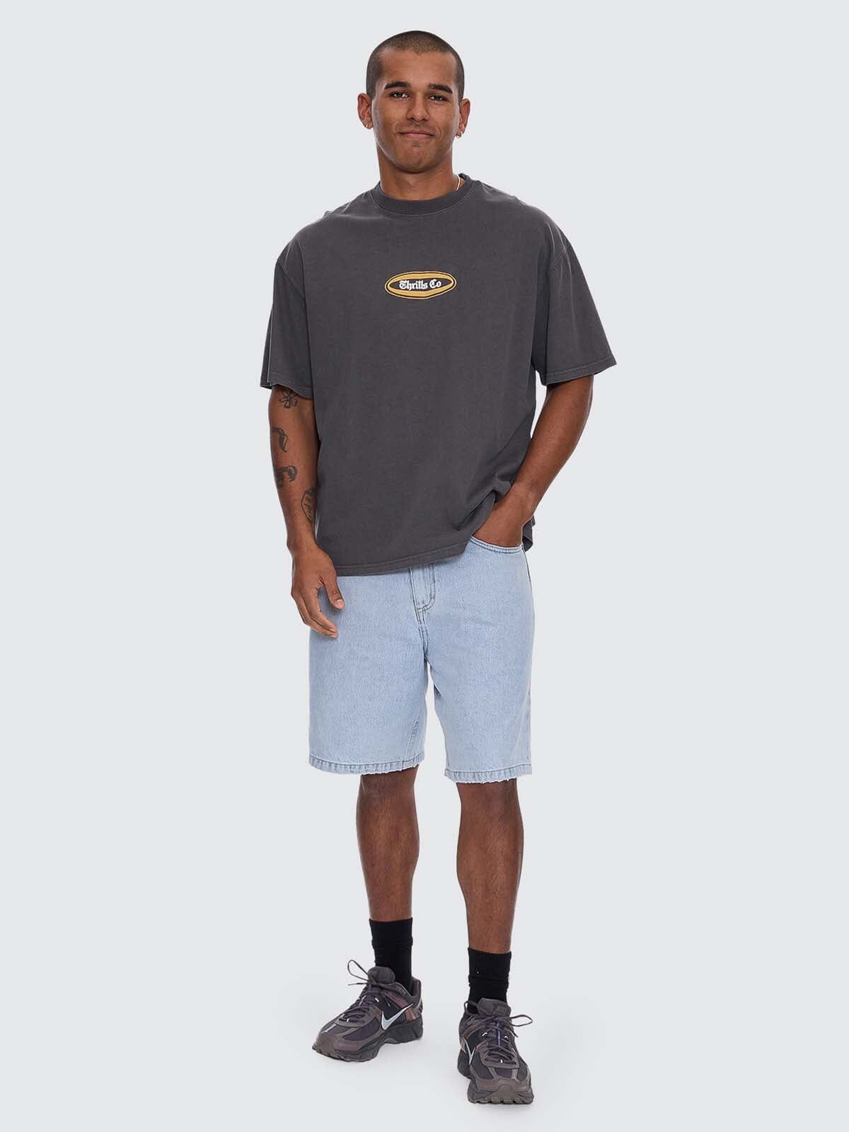 Mens Mid Slacker Relaxed Walk Short Serenity Blue - Image 6