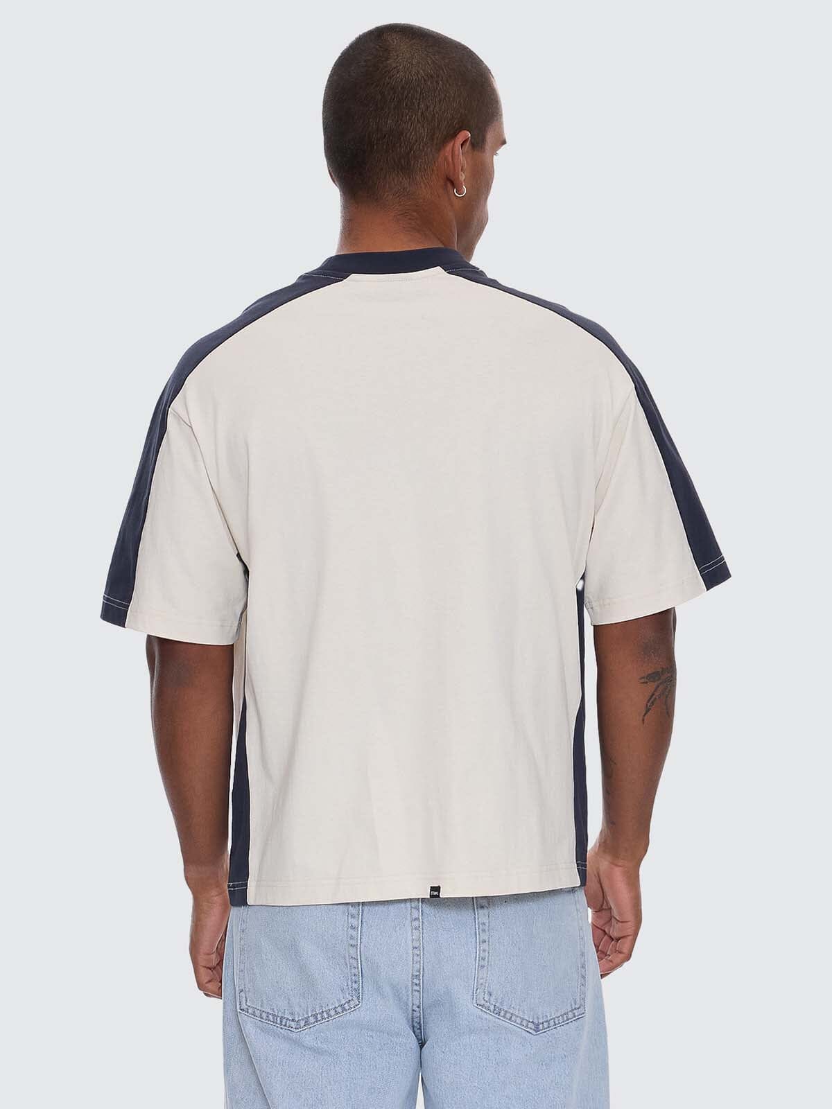 Mens Fusion Panel Box Crop T Shirt Heritage White - Image 4