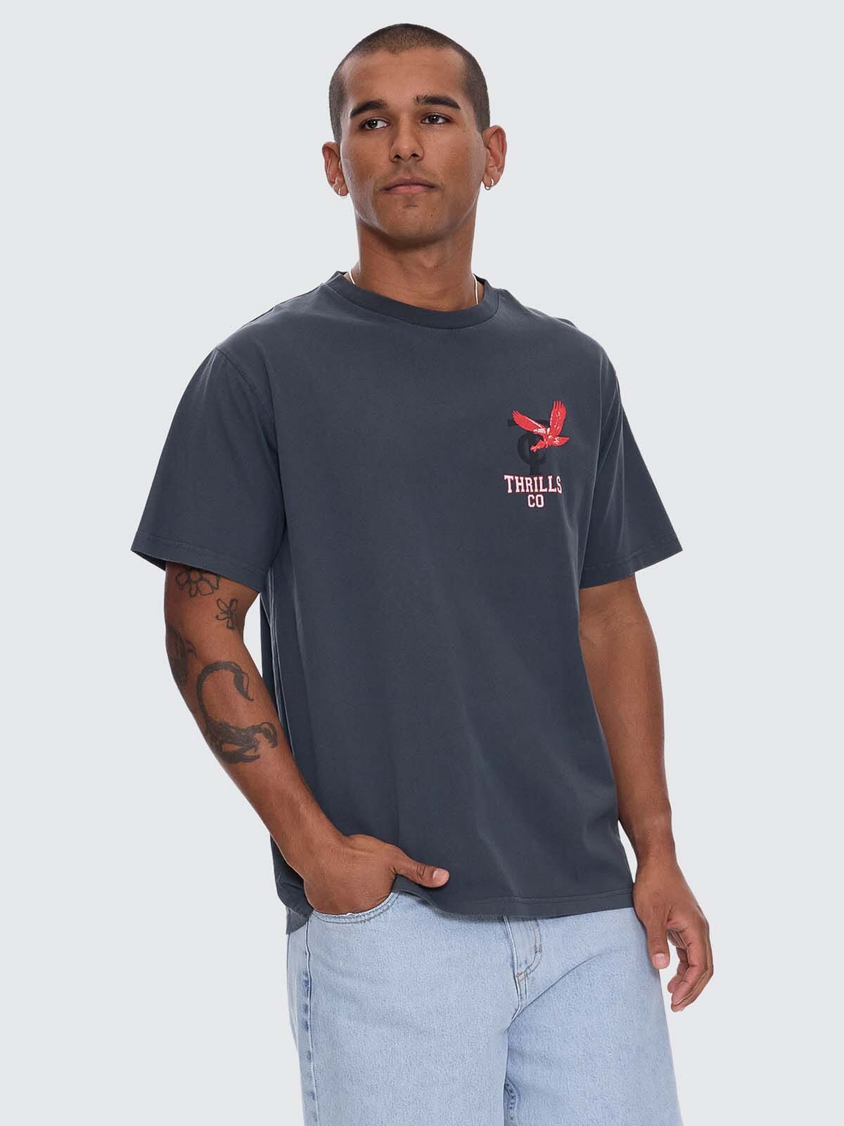 Mens Wonder World Merch T Shirt Ebony - Image 6