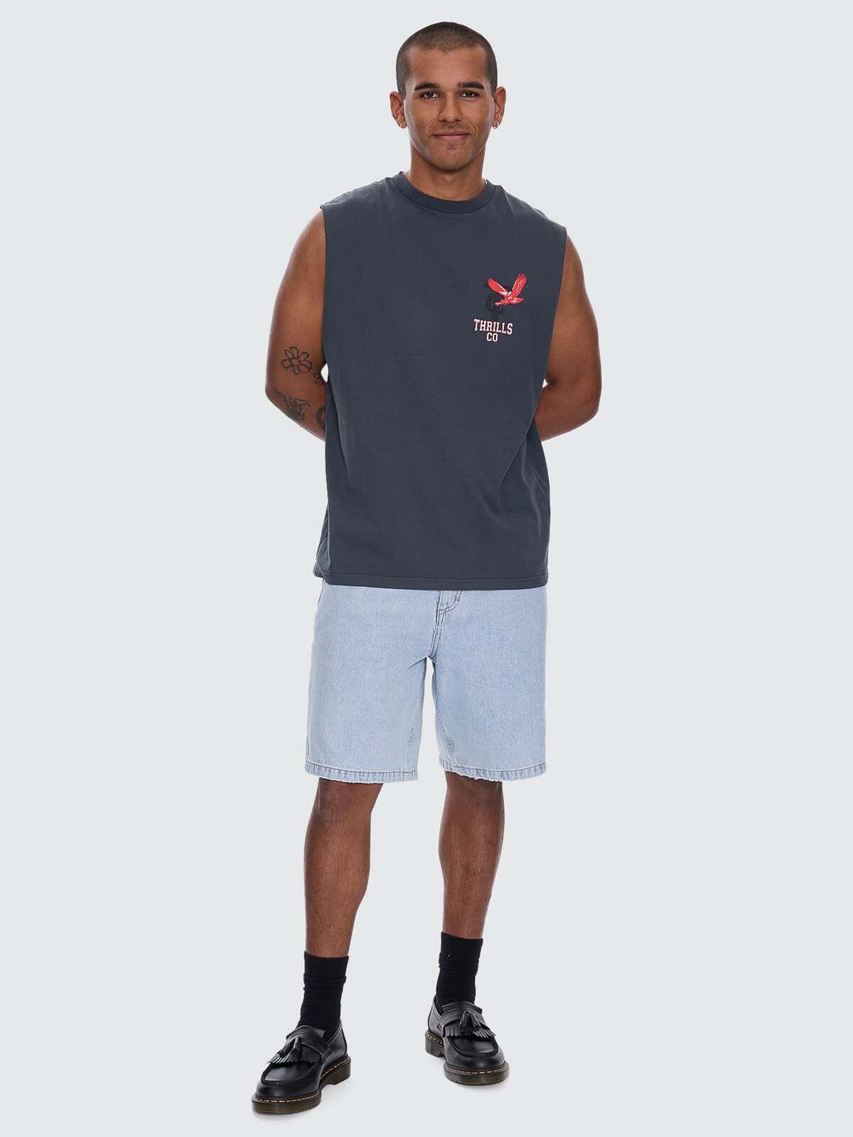 Mens Wonder World Merch Muscle Tee Ebony - Image 6