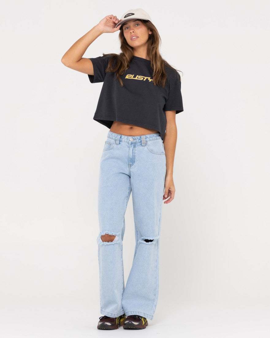 Rider Relaxed Fit Graphic Crop Tee