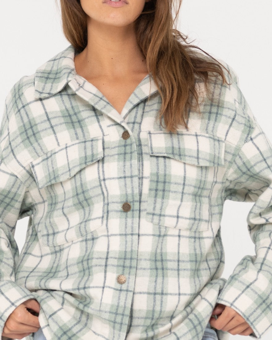 Stemming Oversized Plaid Shirt