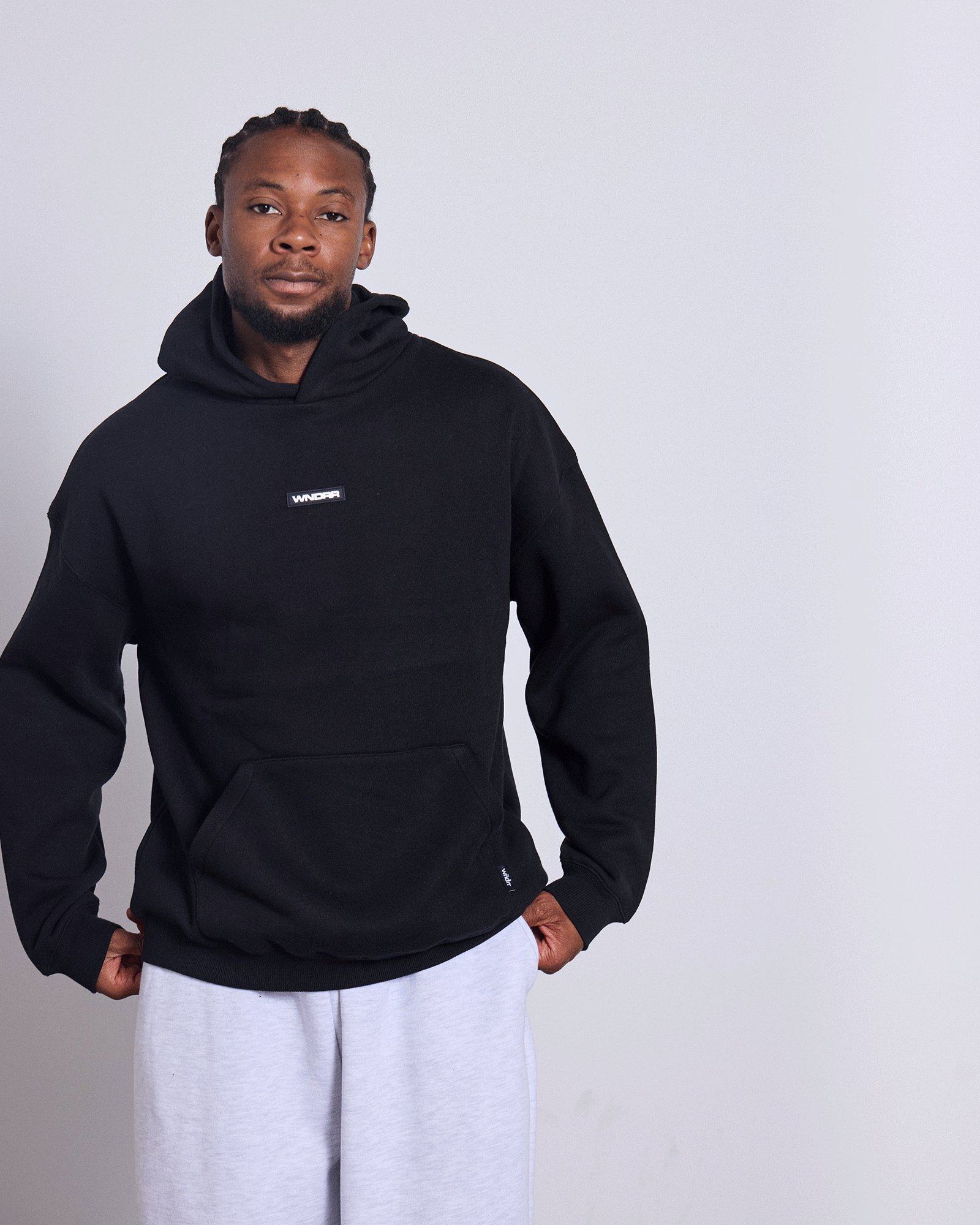 Mens Context Hood Sweater Black - Image 4