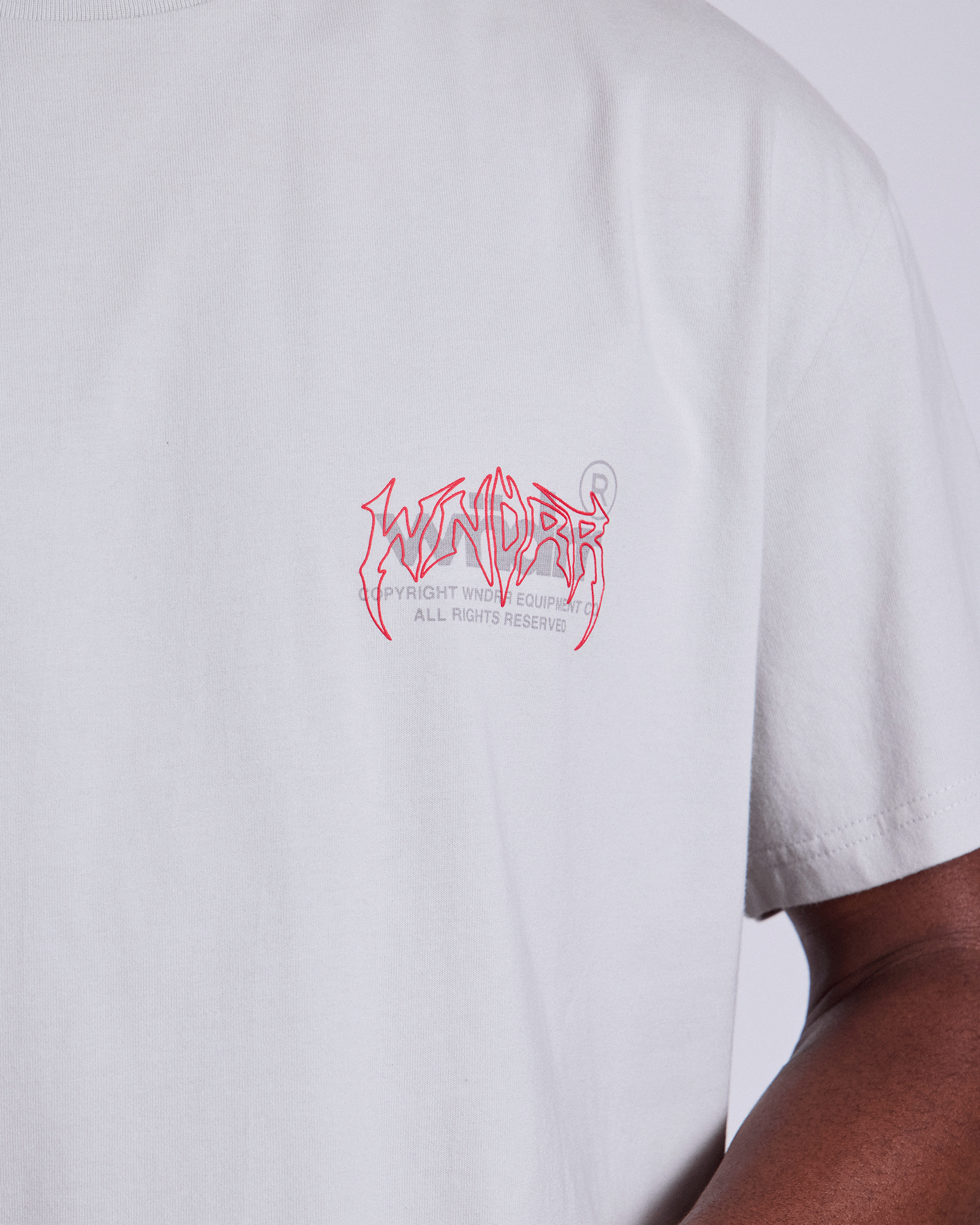 Mens Shutdown Box Fit T Shirt Oyster - Image 4