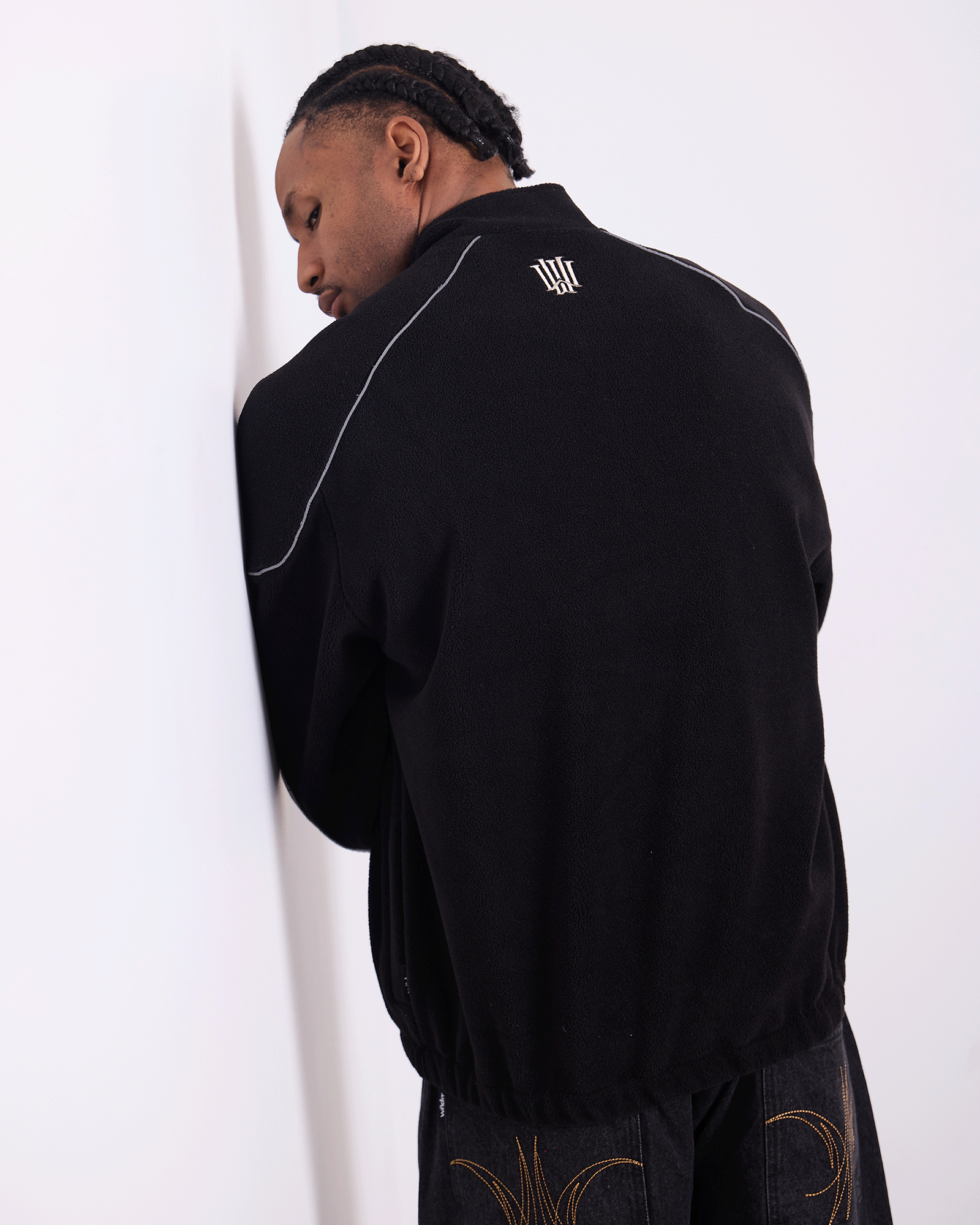 Mens Havok 1/4 Zip Polar Fleece Casual Jacket Black - Image 5