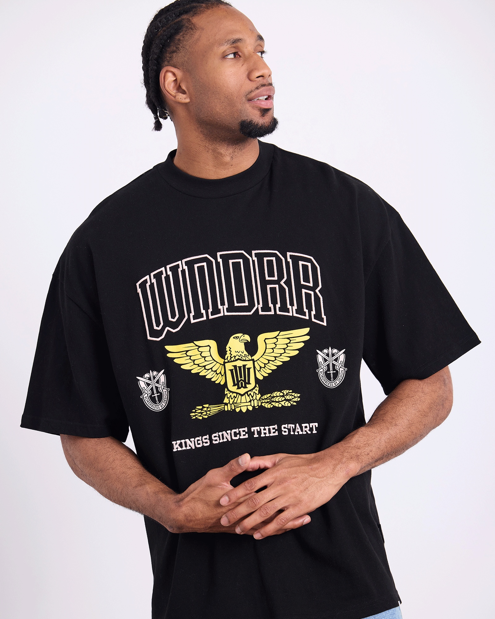 Mens RIOT HEAVY WEIGHT T Shirt Black - Image 2