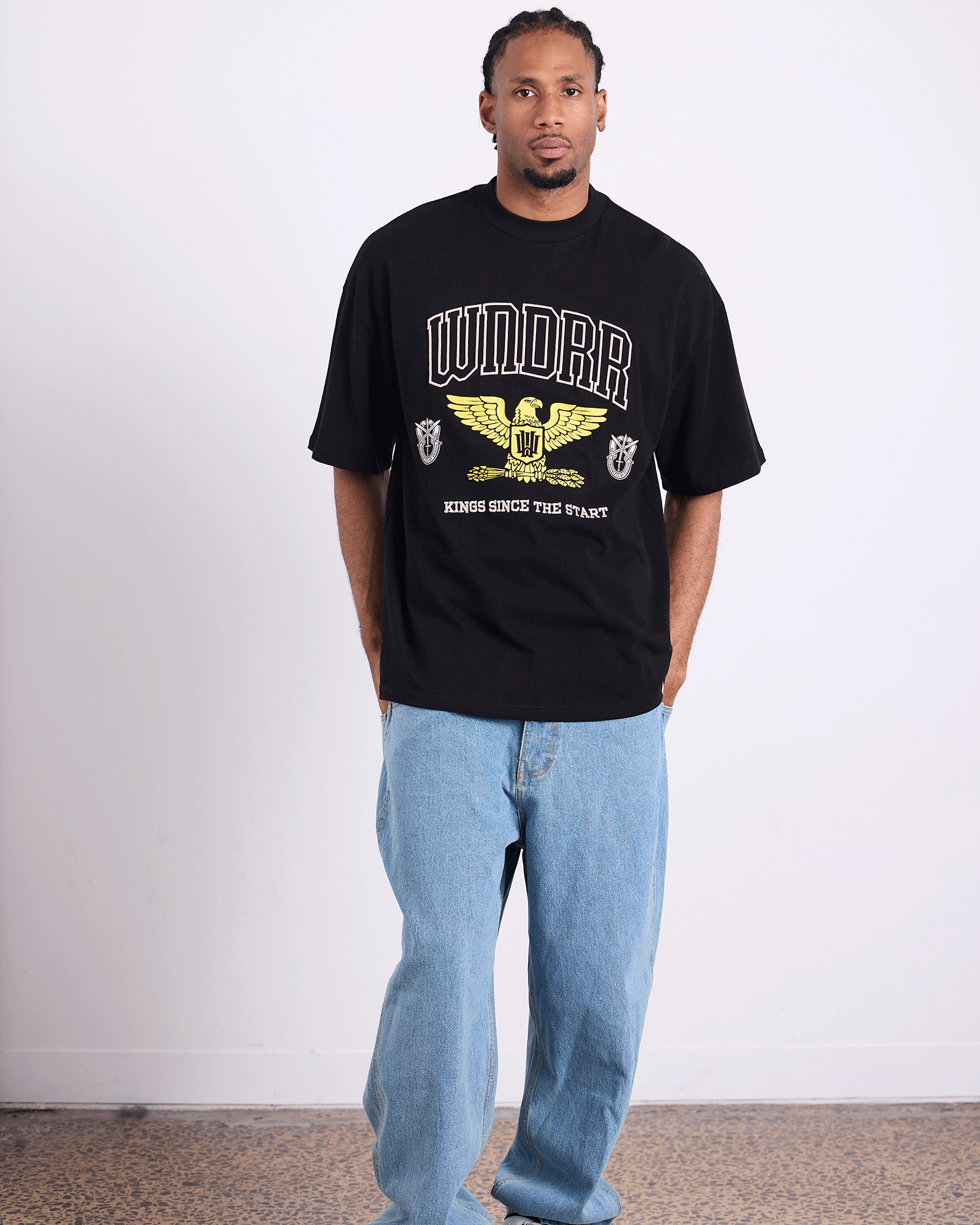 Mens RIOT HEAVY WEIGHT T Shirt Black - Image 5