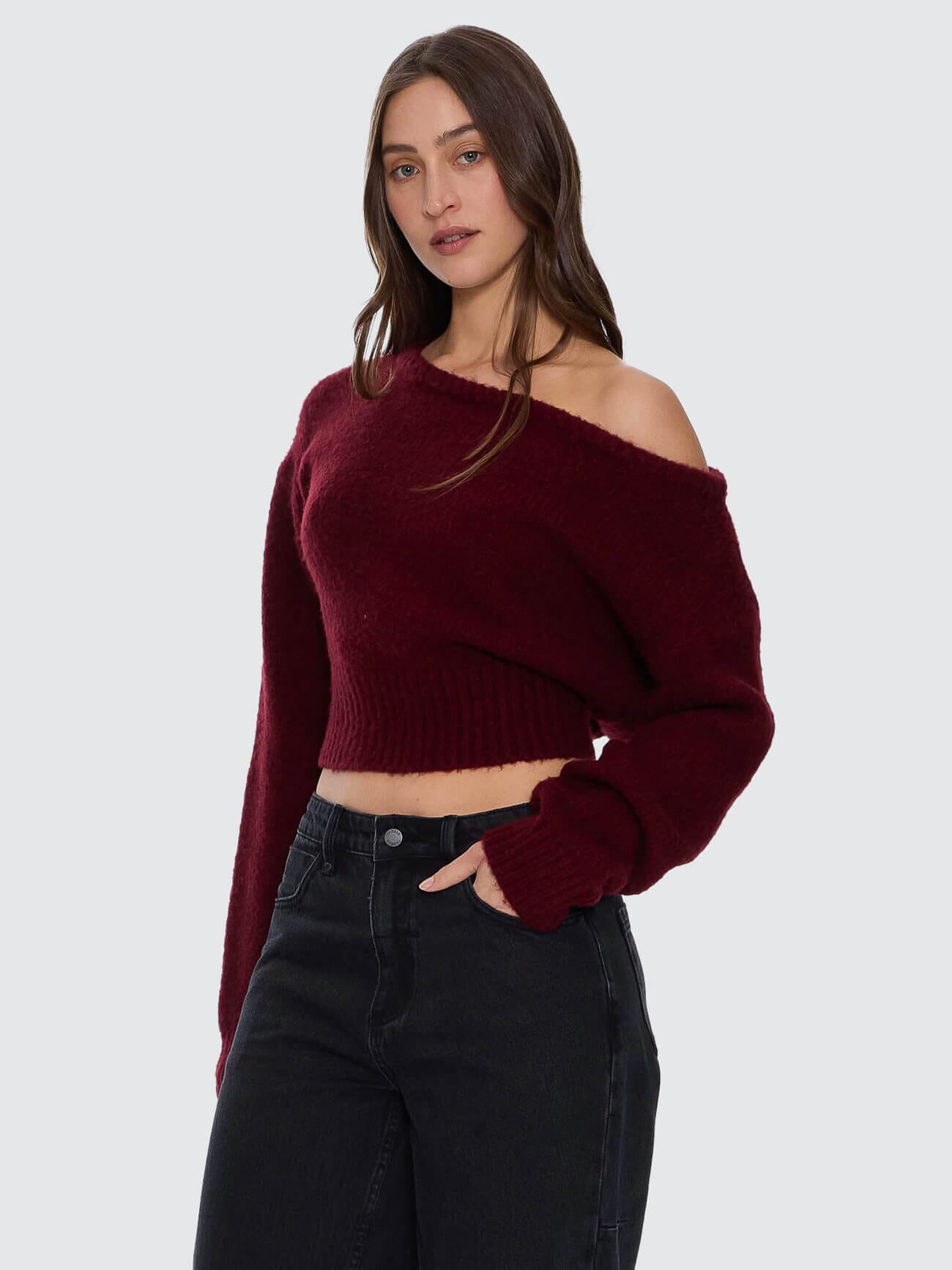 Womens Oslo Sweater New Maroon - Image 6