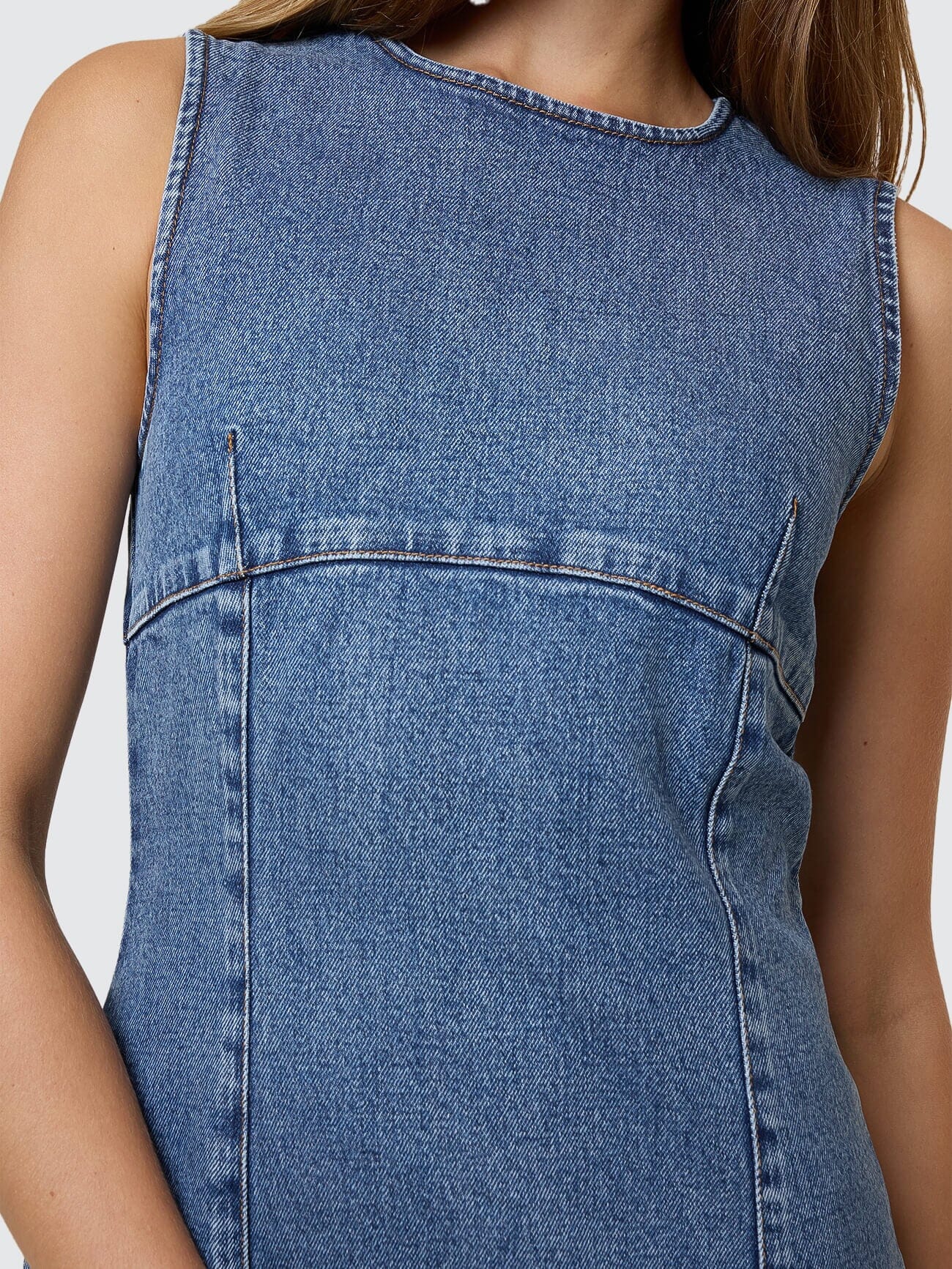 Womens Night Shift Mini Dress Stone Blue - Image 8
