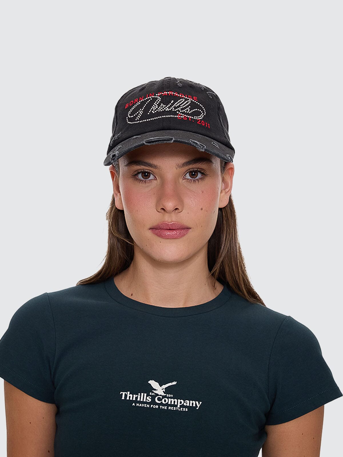 Mens Chaos Reigns 5 Panel Cap Washed Black - Image 1