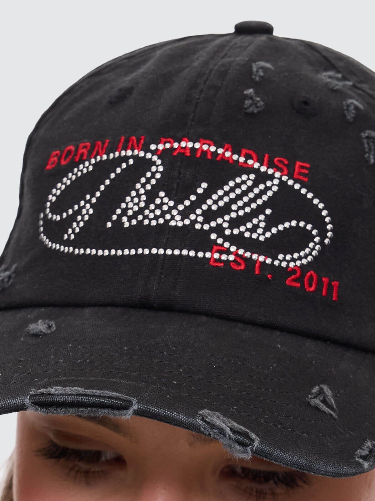 Mens Chaos Reigns 5 Panel Cap Washed Black - Image 2