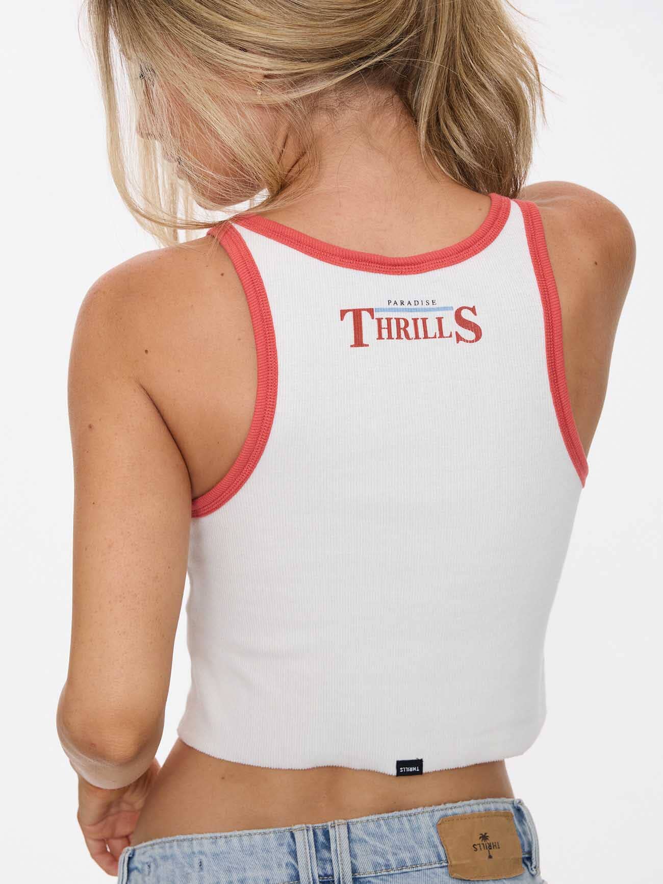 Mens Touch The Sky Singlet Dirty White - Image 3