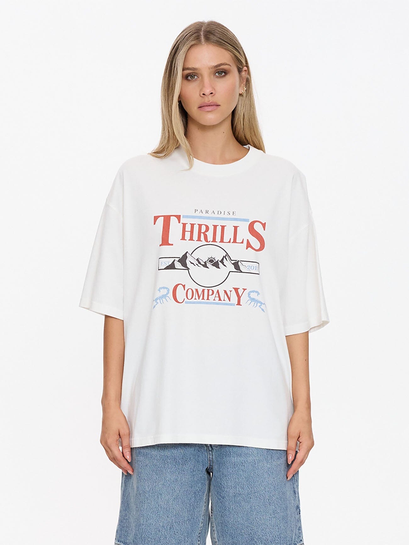 Womens Touch The Sky T Shirt Dirty White - Image 2