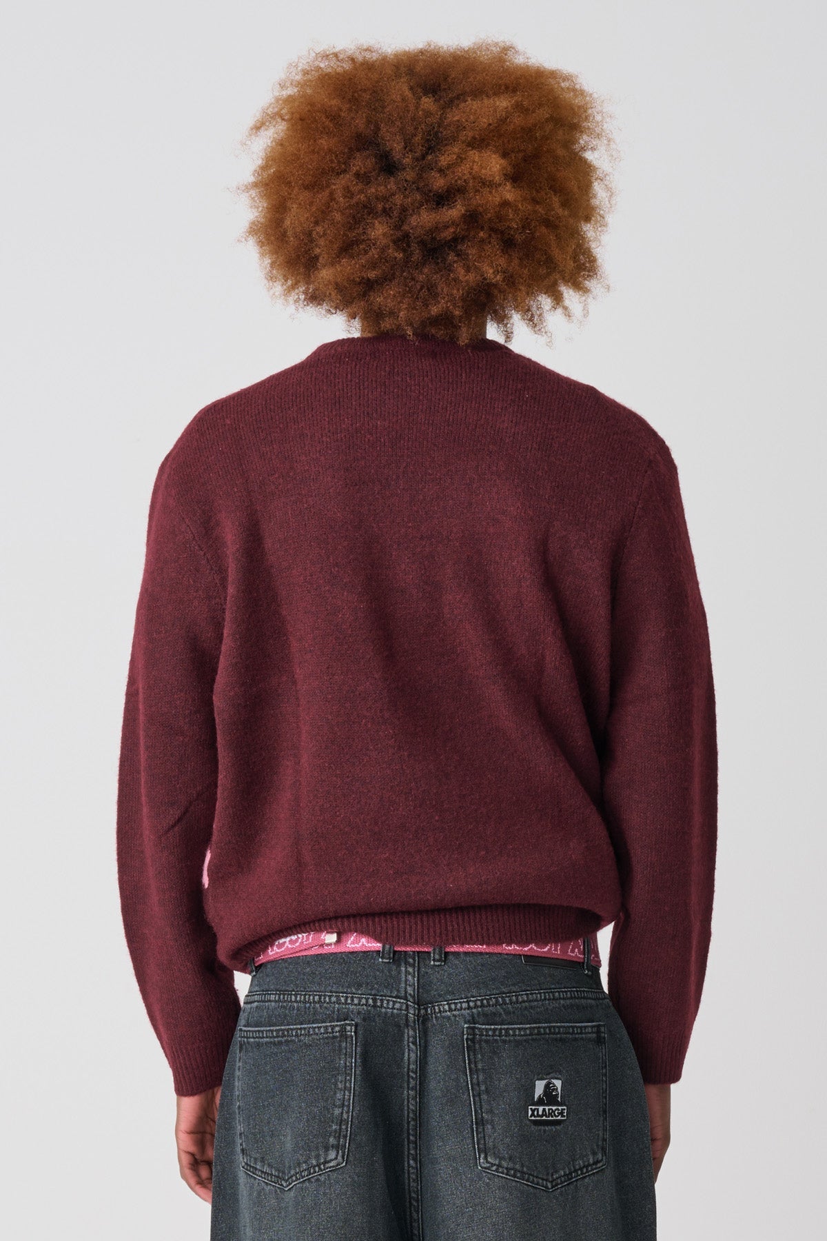 Mens Gorilla Knit Sweater Plum - Image 3