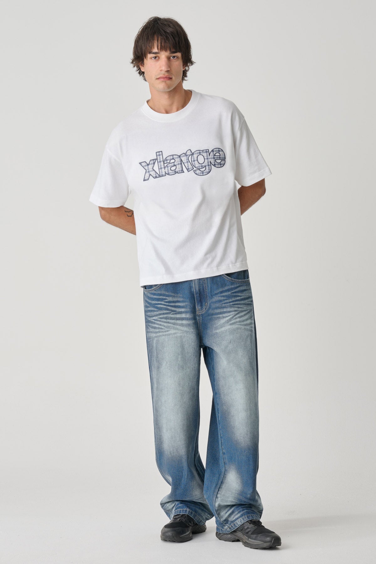 Eli Plaid Gorilla Fit Tee White - Image 2