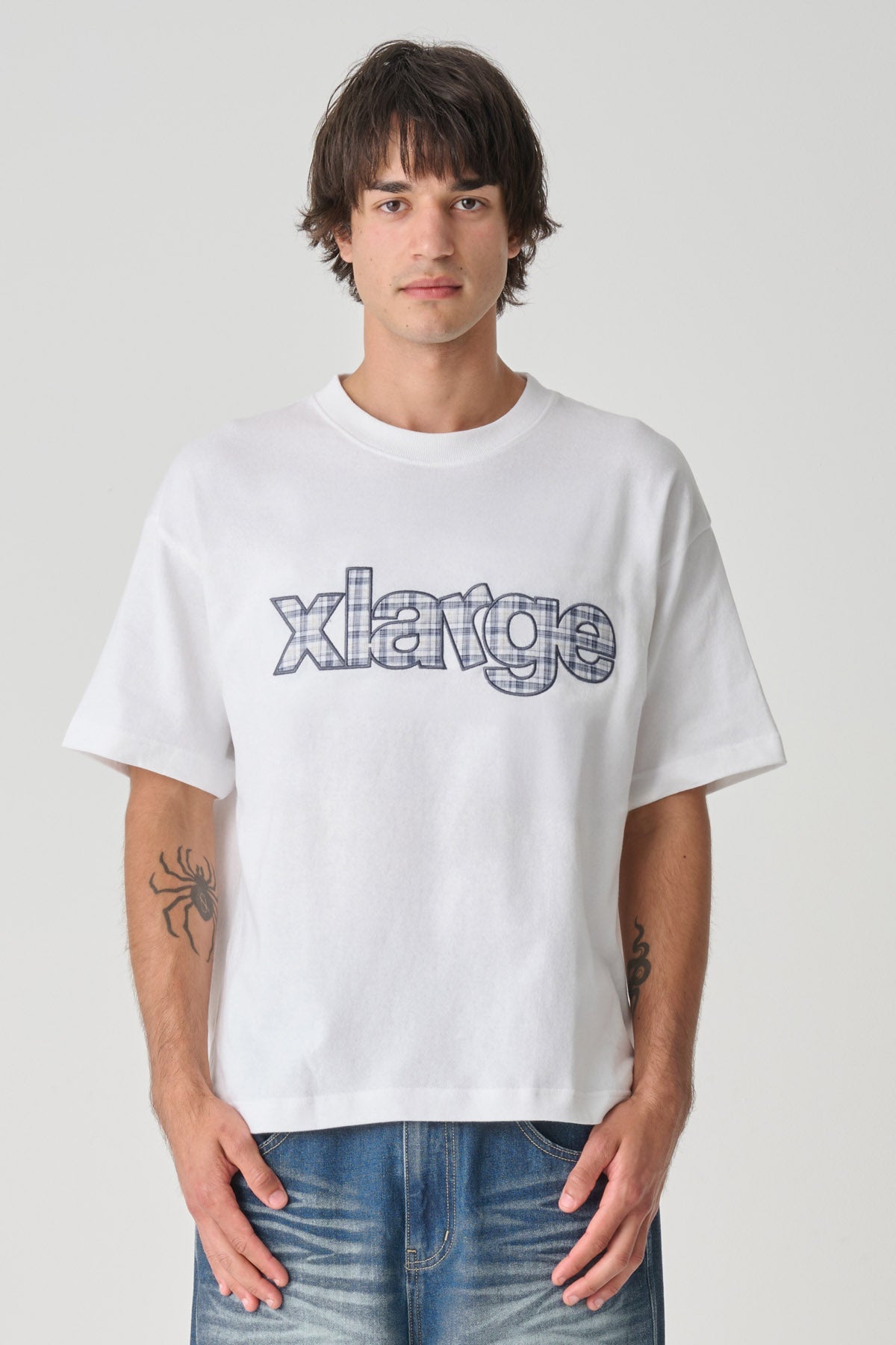 Eli Plaid Gorilla Fit Tee White - Image 3