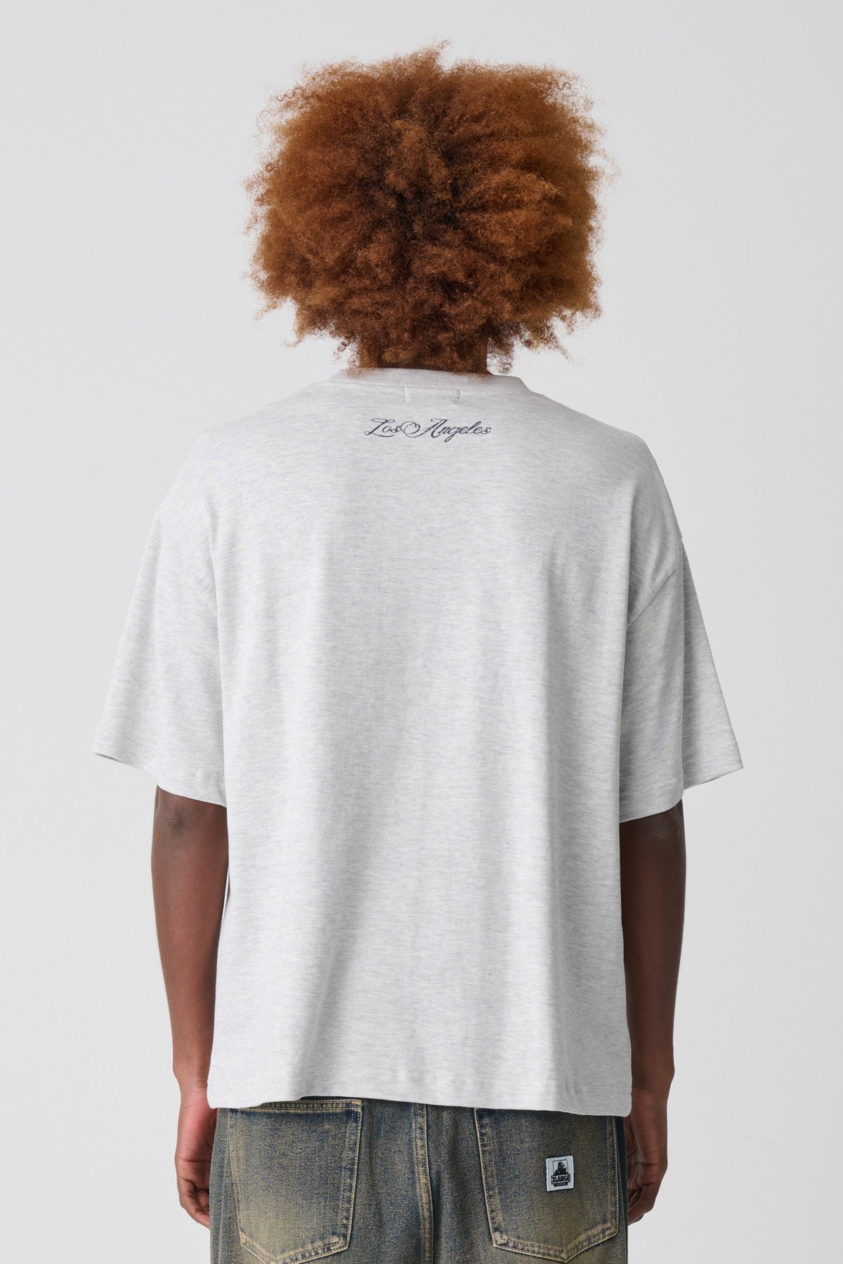 Mens Side Script Gorilla Fit T Shirt Snow Marle - Image 3