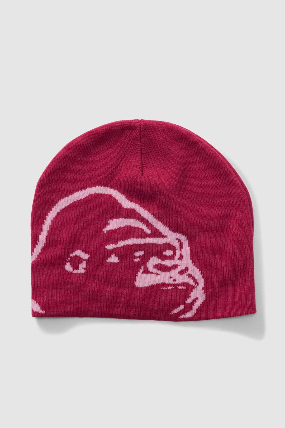 Mens Gorilla Skull Cap Beanie Plum - Image 1