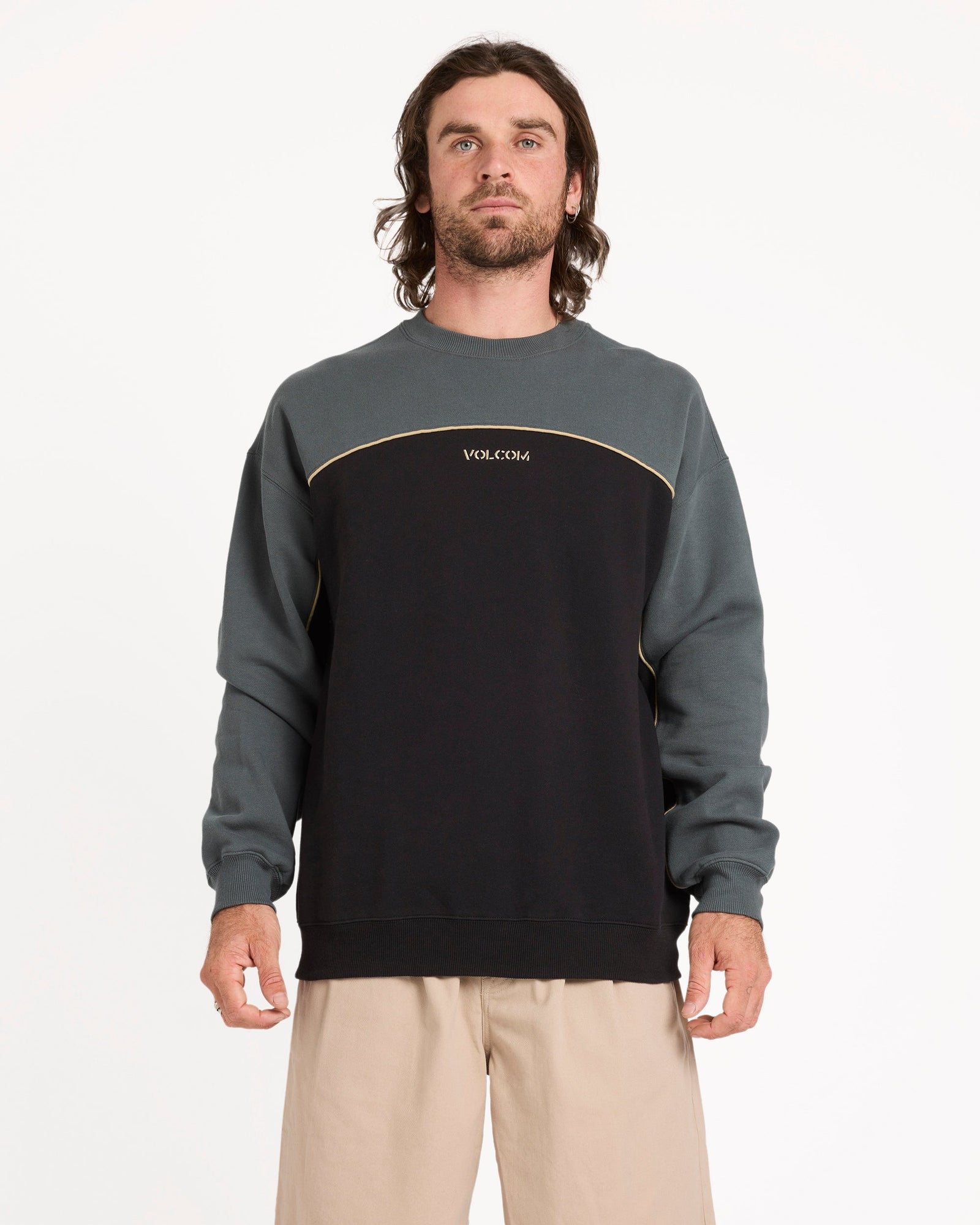 Mens 2K Stone Crew Sweater Castlerock - Image 1