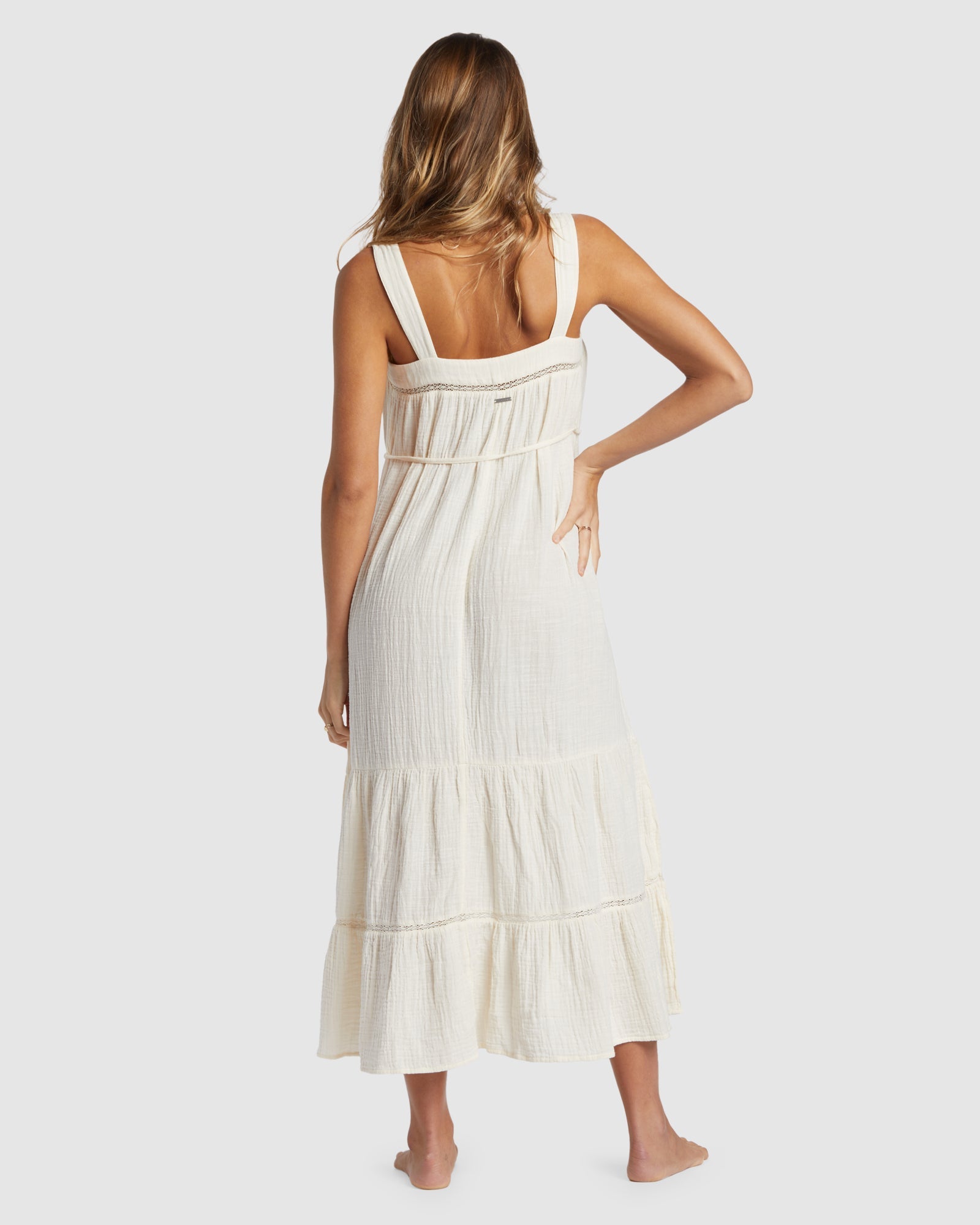 Womens Summers End Maxi Dress White Cap - Image 3