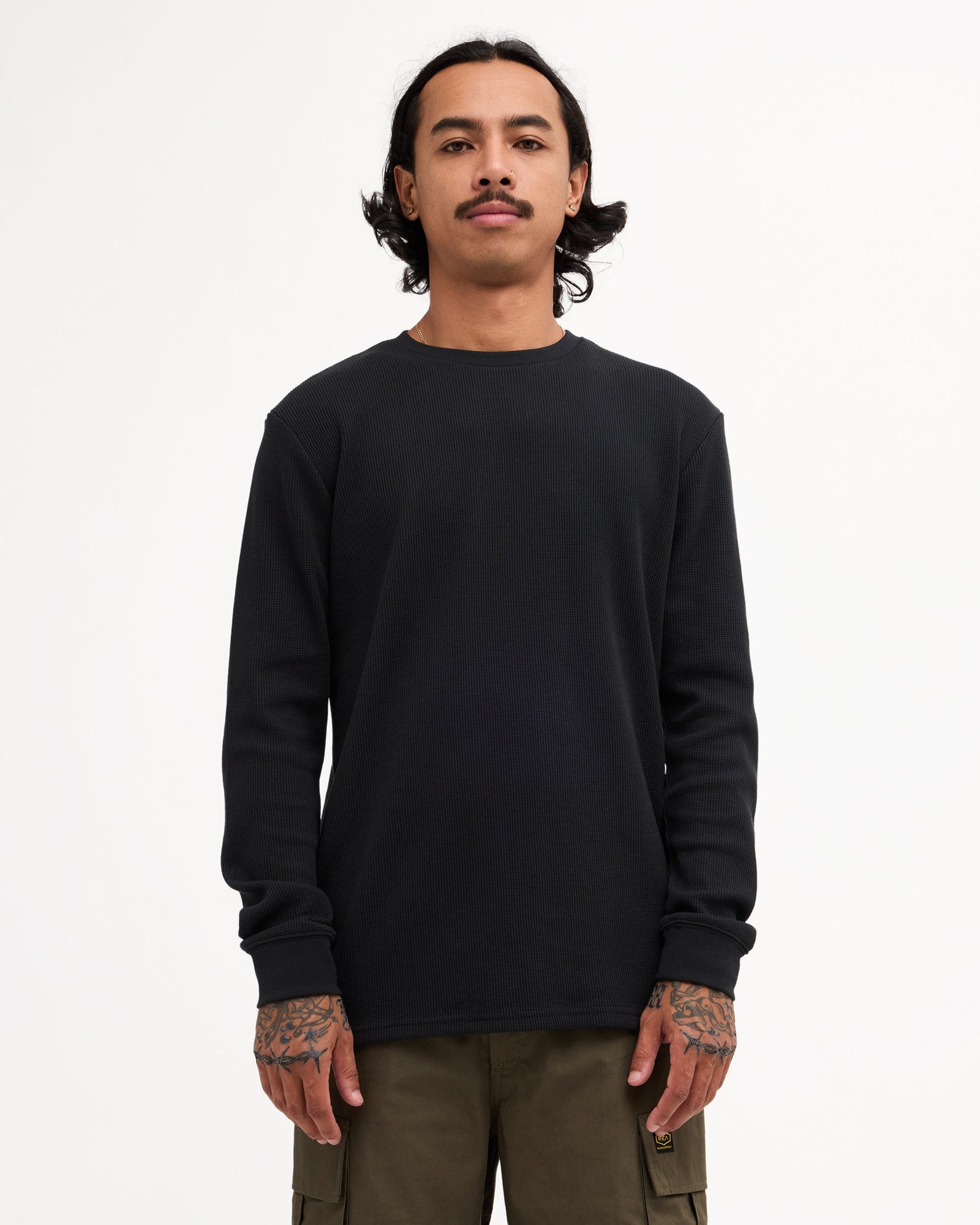 Mens Dayshift Thermal Long Sleeve Knitwear Black - Image 1