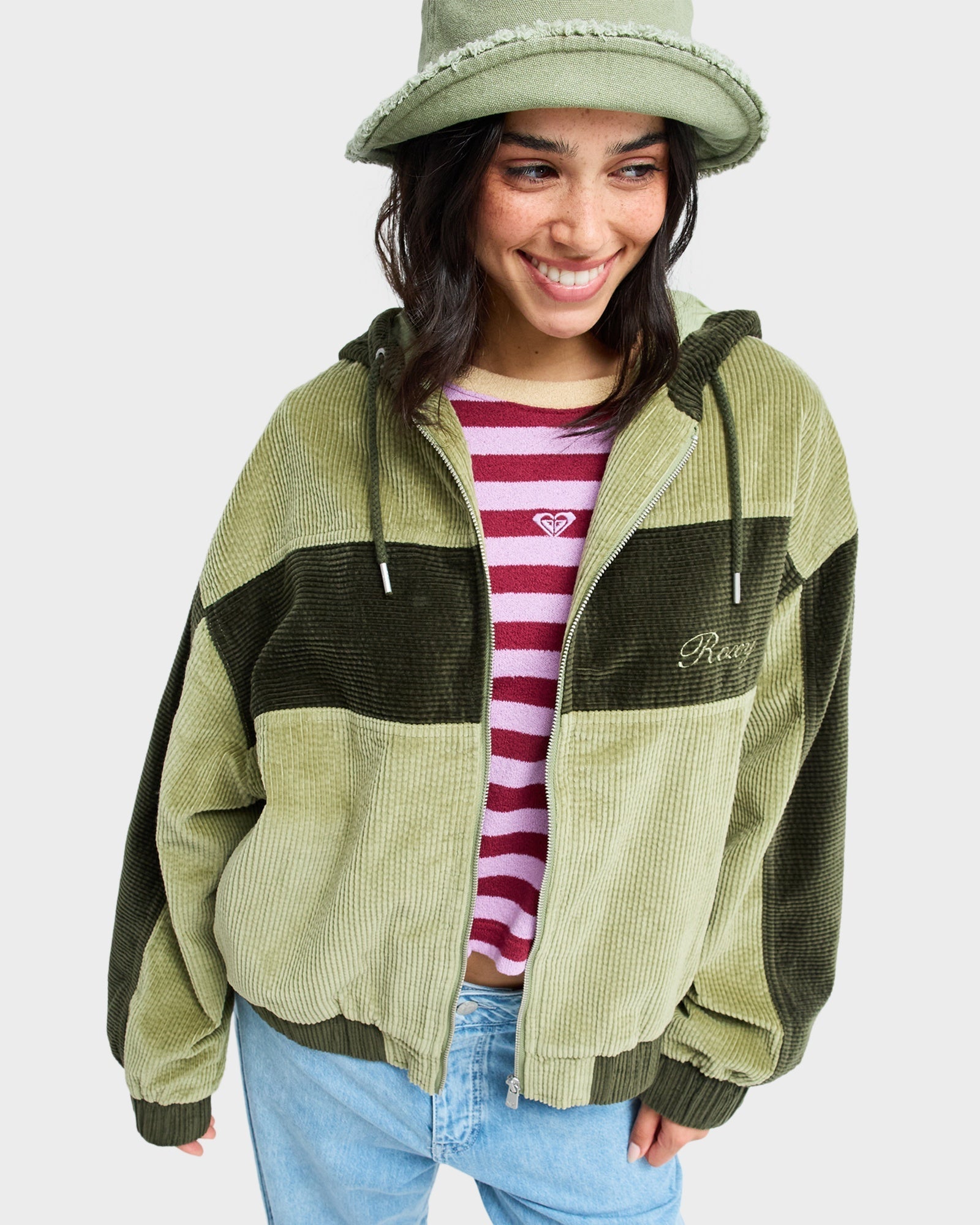 Womens Have A Blast Casual Jacket Oil Green - Image 4