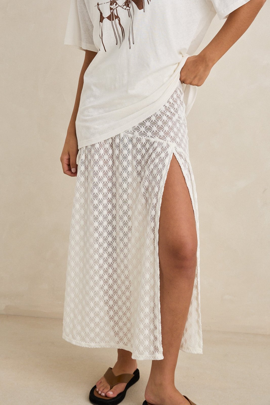 Gigi Lace Maxi Skirt White - Image 2