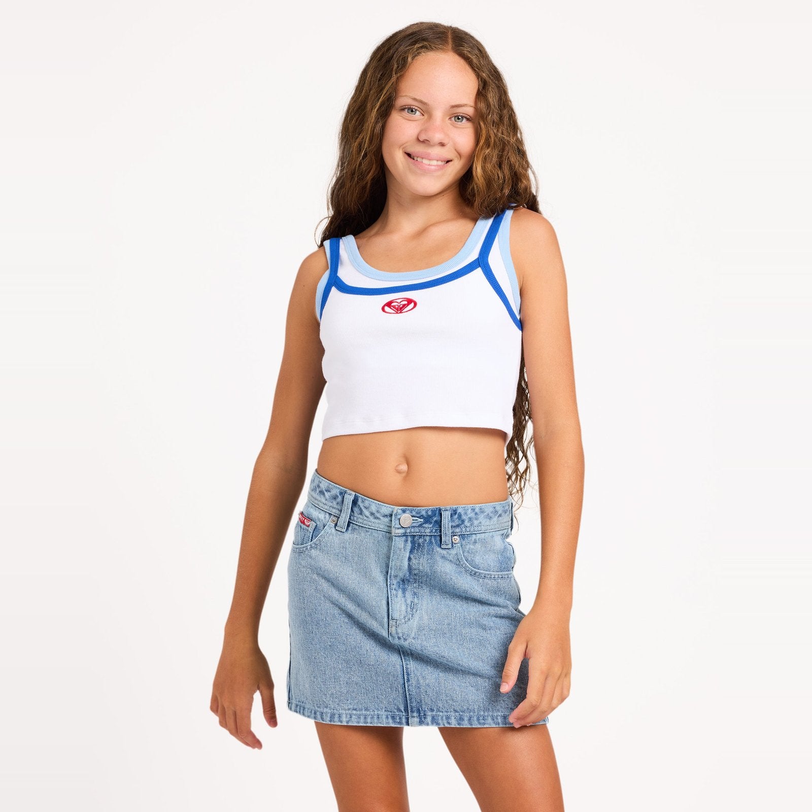 Girls Backslider Denim Mini Skirt Light Blue - Image 1