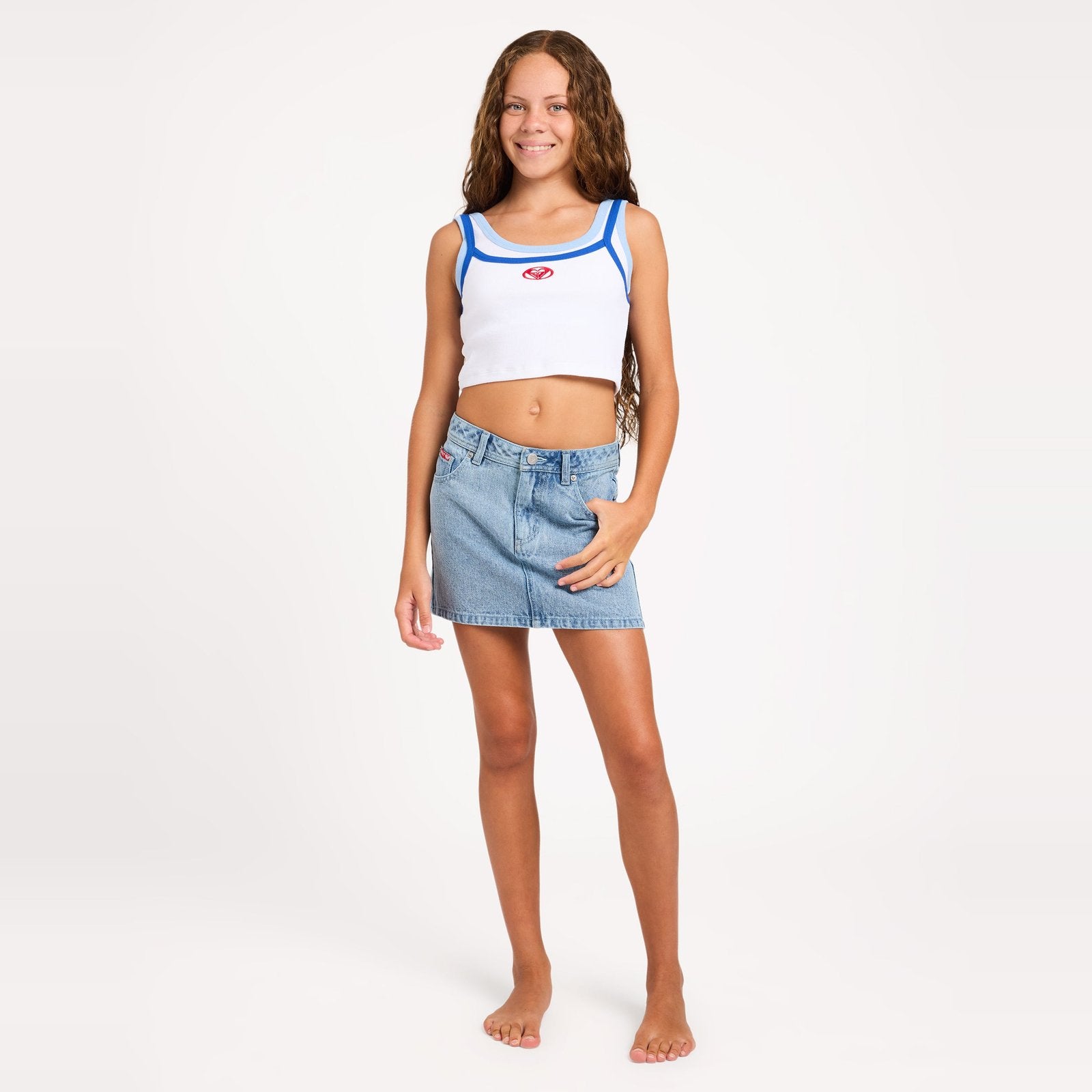 Girls Backslider Denim Mini Skirt Light Blue - Image 5