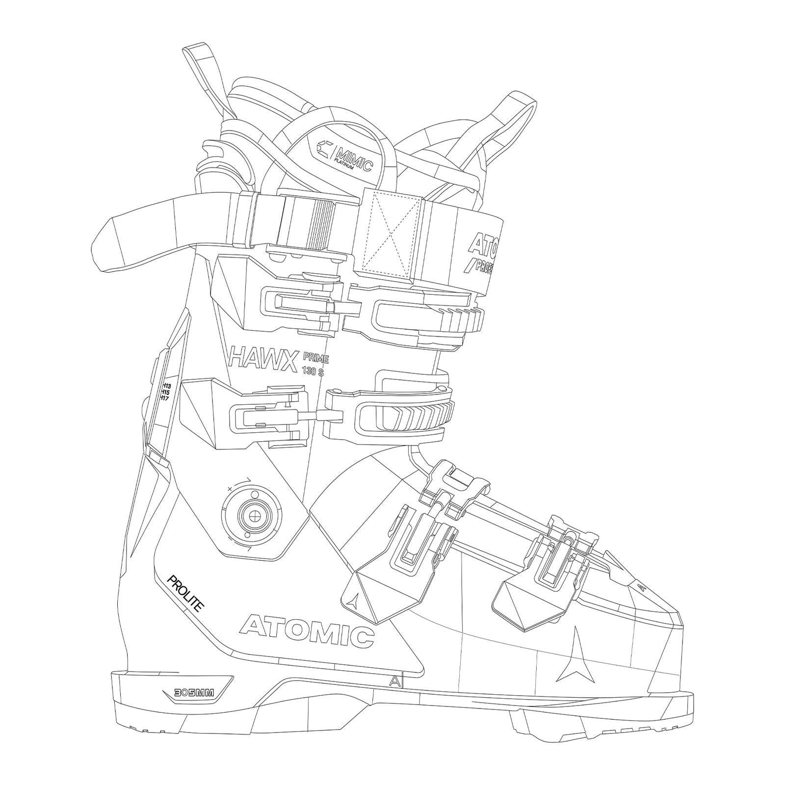 Hawx Prime 130 S Ice / Black / Red - Image 9
