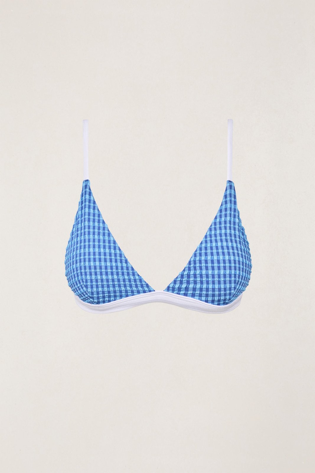 Lola Check Bralette Top Blue - Image 1