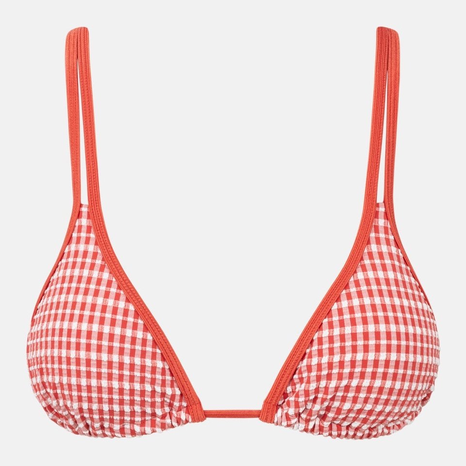 Lola Check Double Strap Slide Tri Top Fire - Image 1