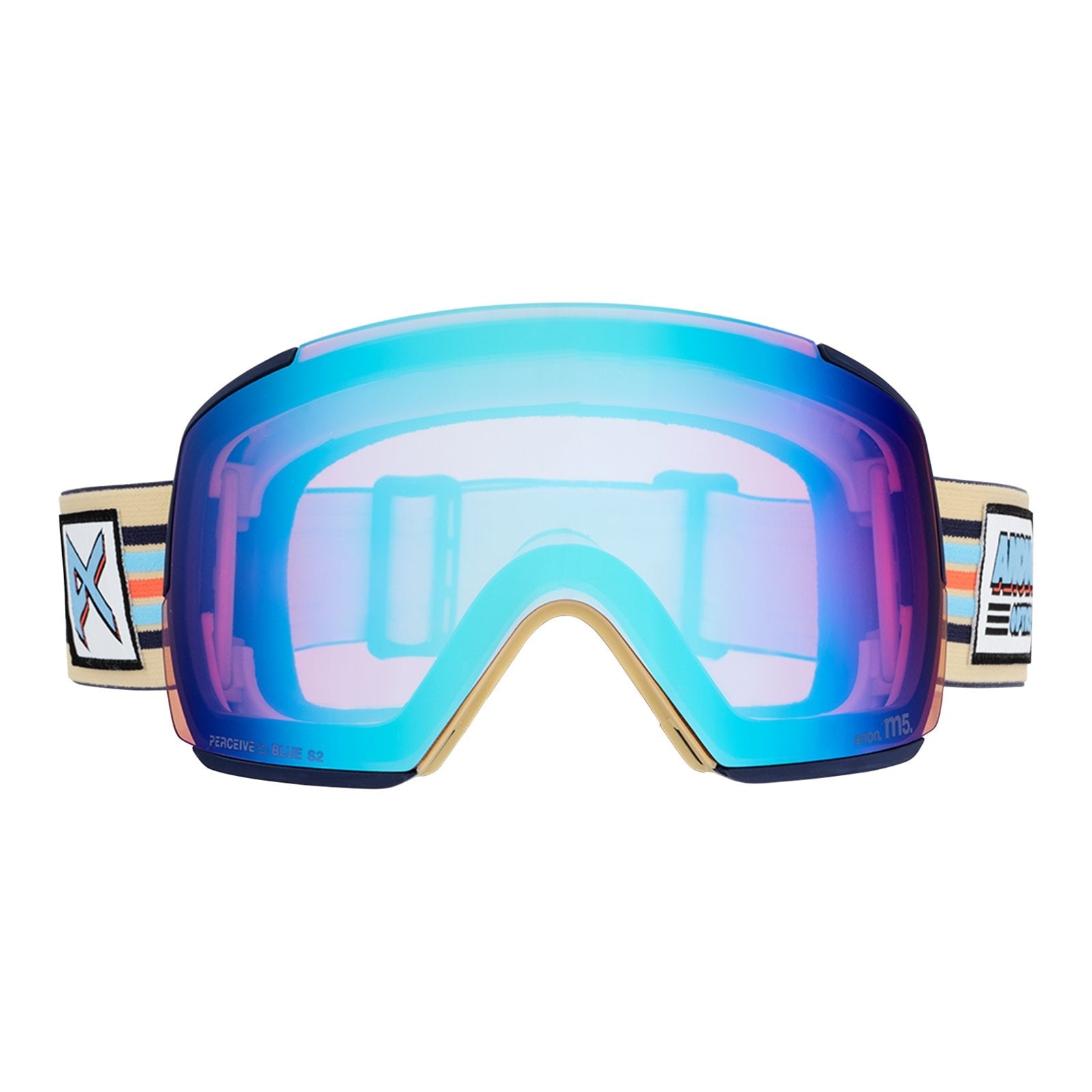 M5 Low Bridge Fit Goggles + Bonus Lens + Mfi Face Mask Vintage - Perceive Variable Blue Lens (21% / S2) w/ Perceive Cloudy Pink Lens (53% / S1) - Image 2