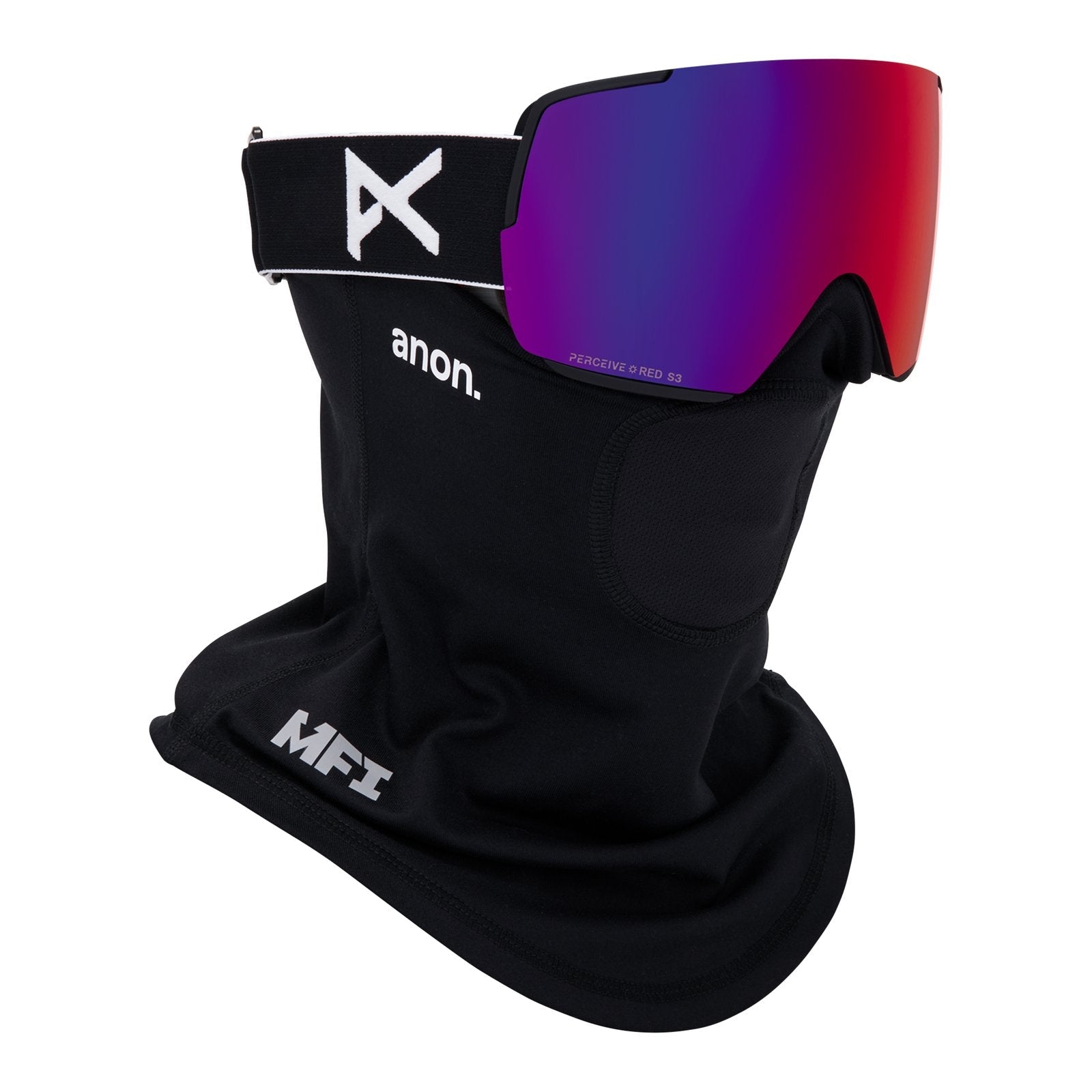 M5S Low Bridge Fit Goggles + Bonus Lens + Mfi Face Mask Black - Perceive Sunny Red Lens (14% / S3) w/ Perceive Cloudy Burst Lens (59% / S1) - Image 5