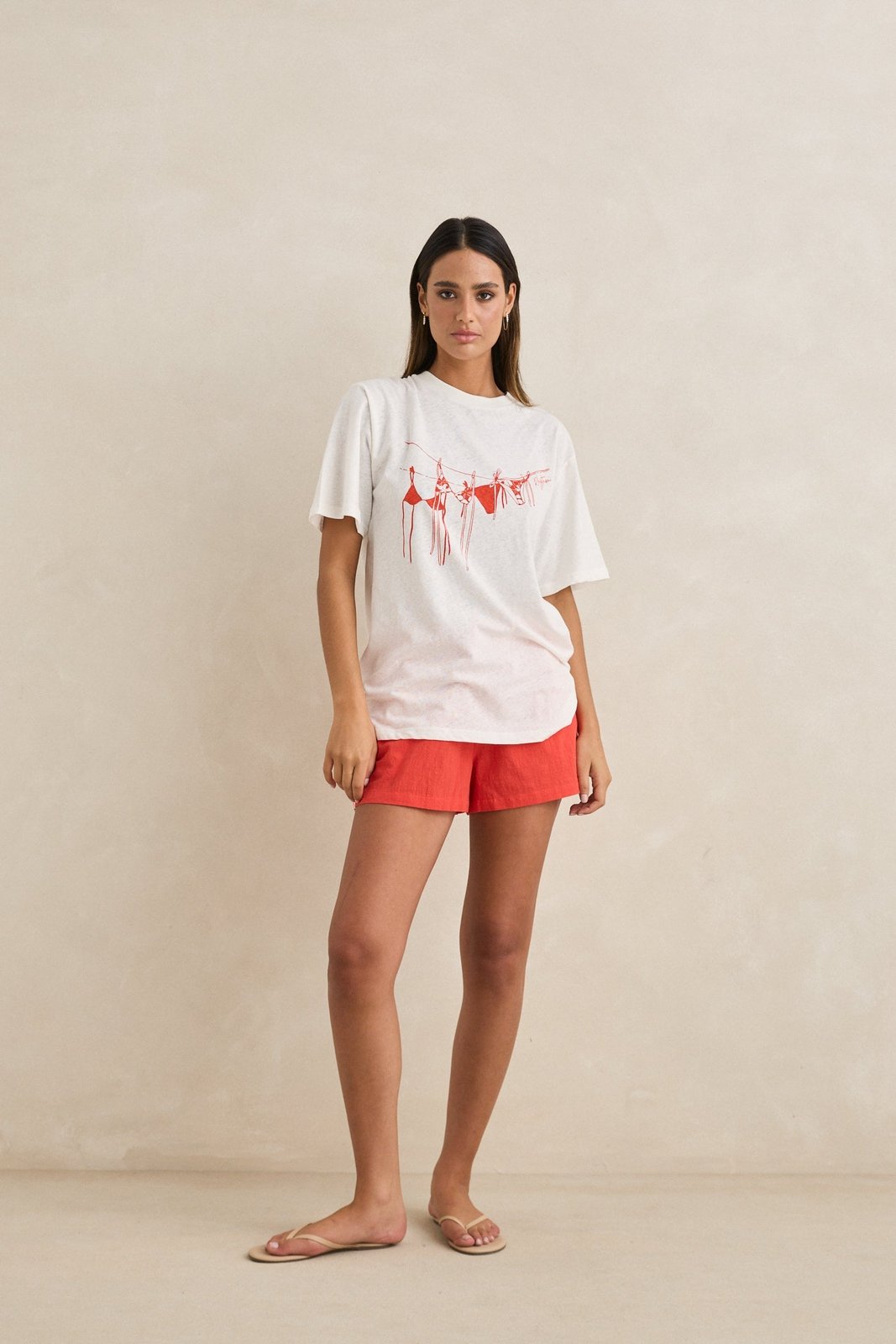 Melia Oversized T-Shirt Red - Image 4