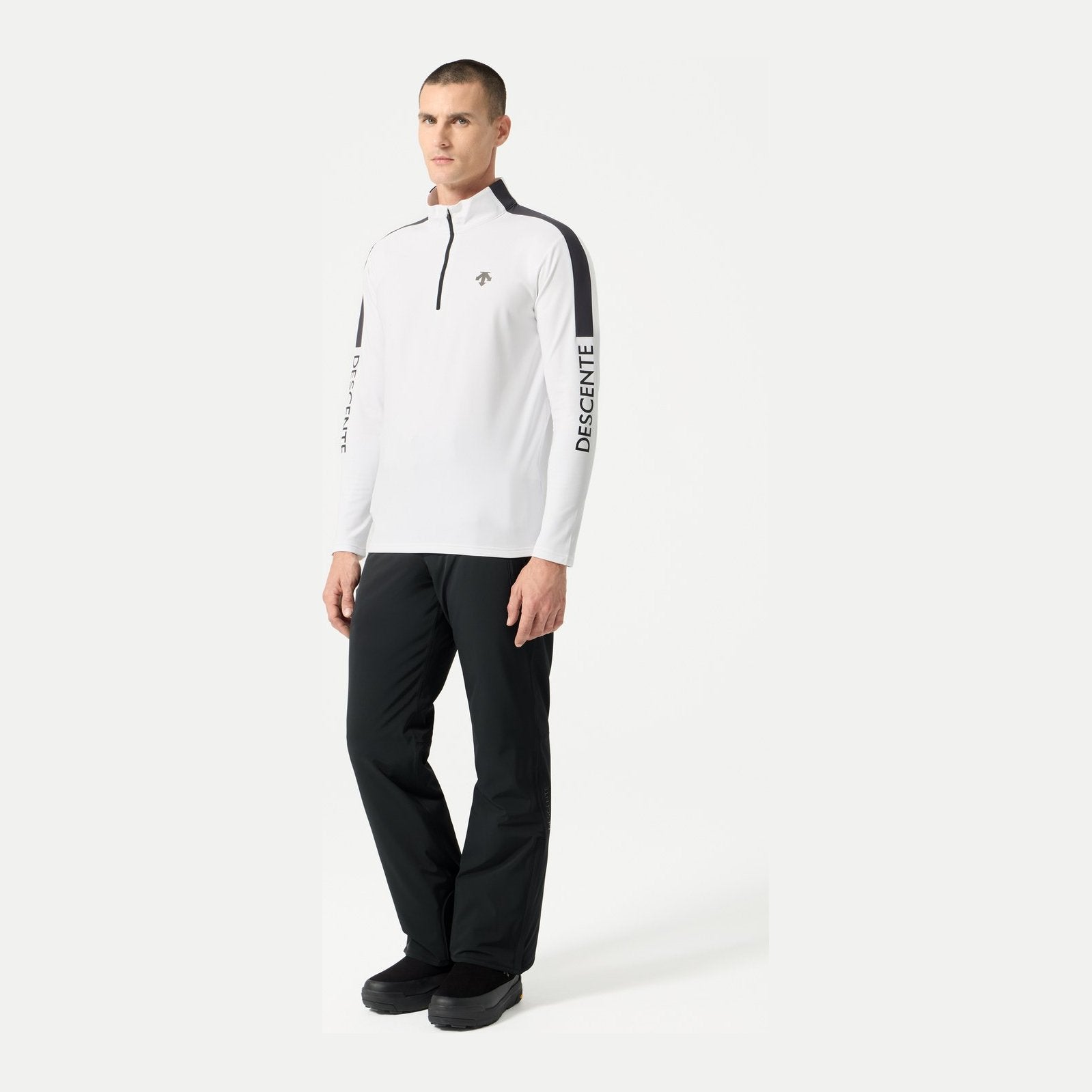 Mens Colour Block T-Neck Skivvy White / Black - Image 10