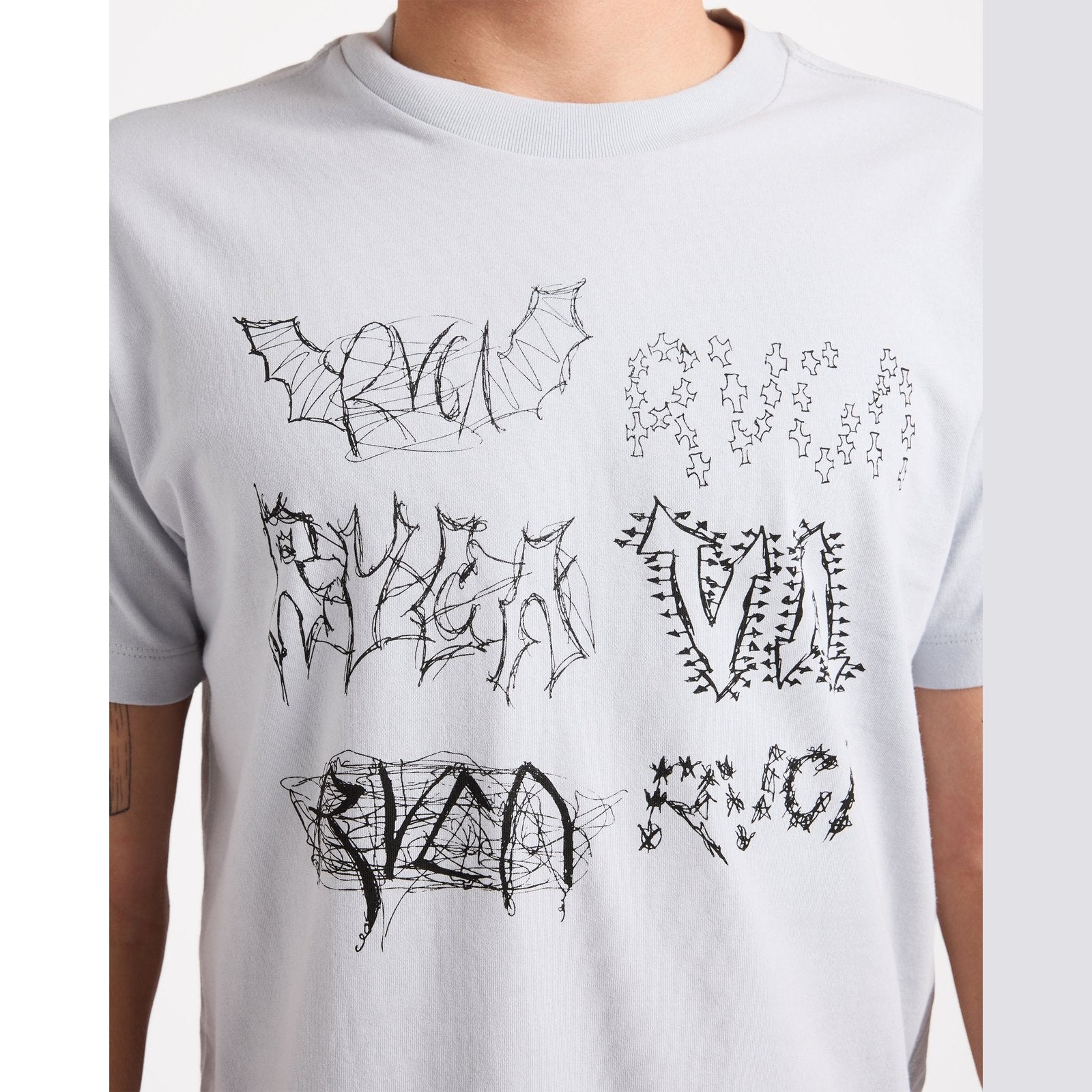 Mens Scribble T-Shirt Sky Blue - Image 4