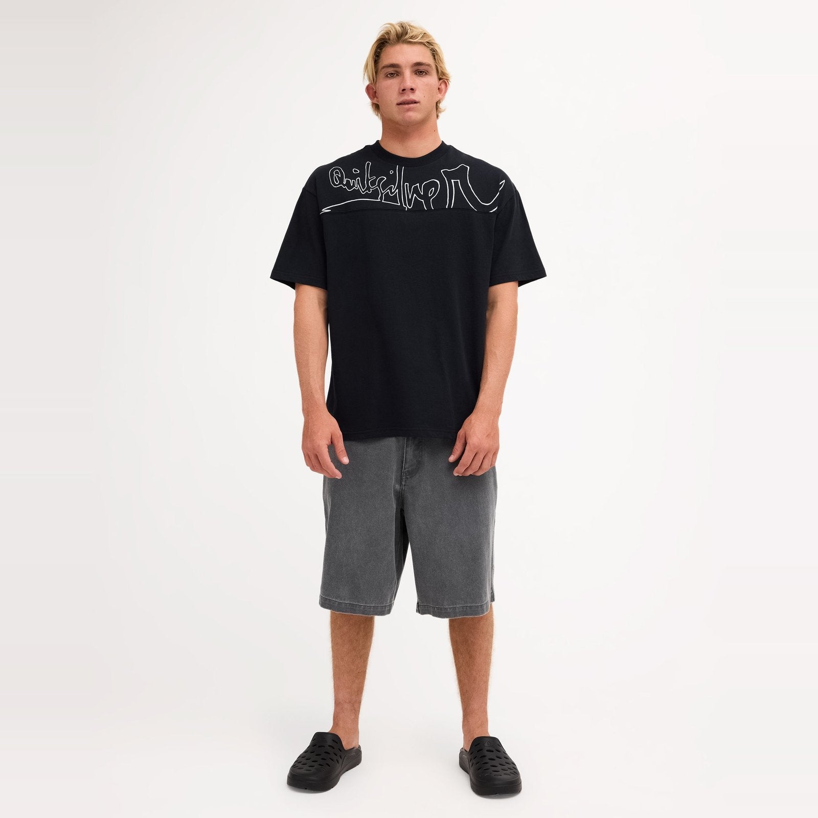 Mens Top Line T-Shirt Black - Image 5